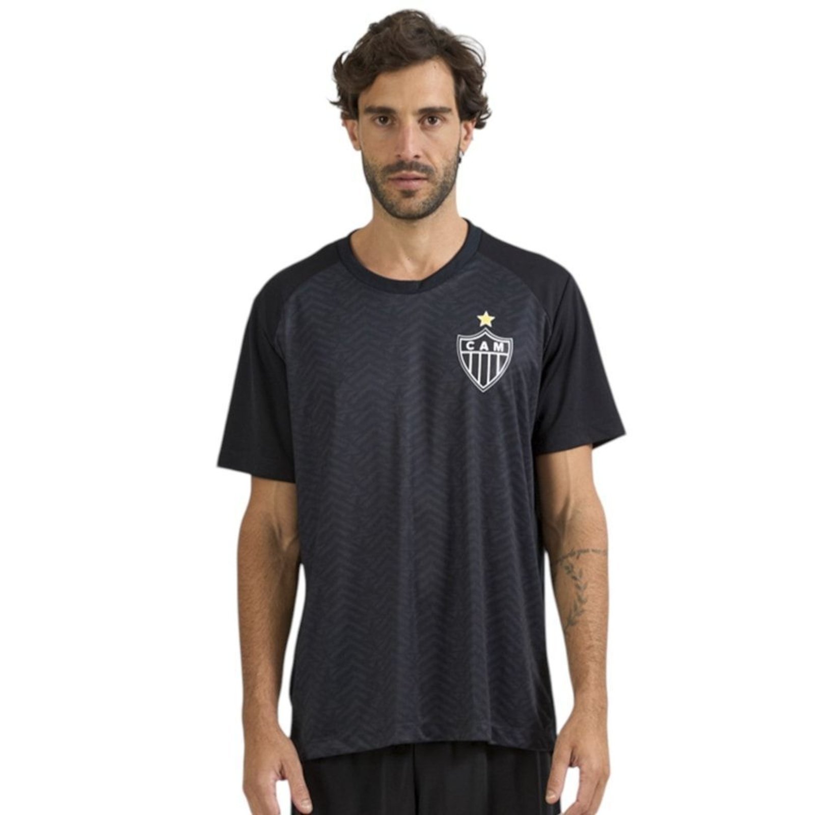 Camisa Braziline Atlético Mineiro Principia Masculina - Preto - braziline