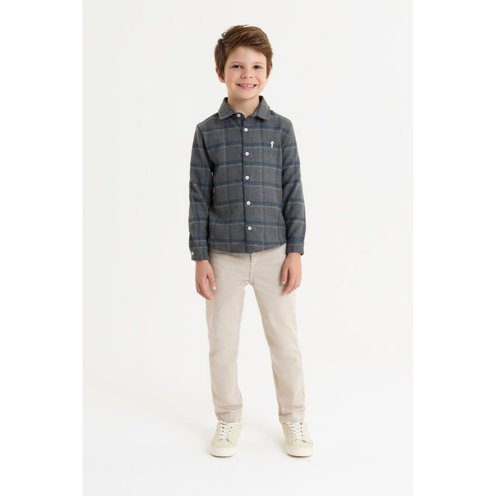 Infantil - Camisa Masculina Xadrez Confortável