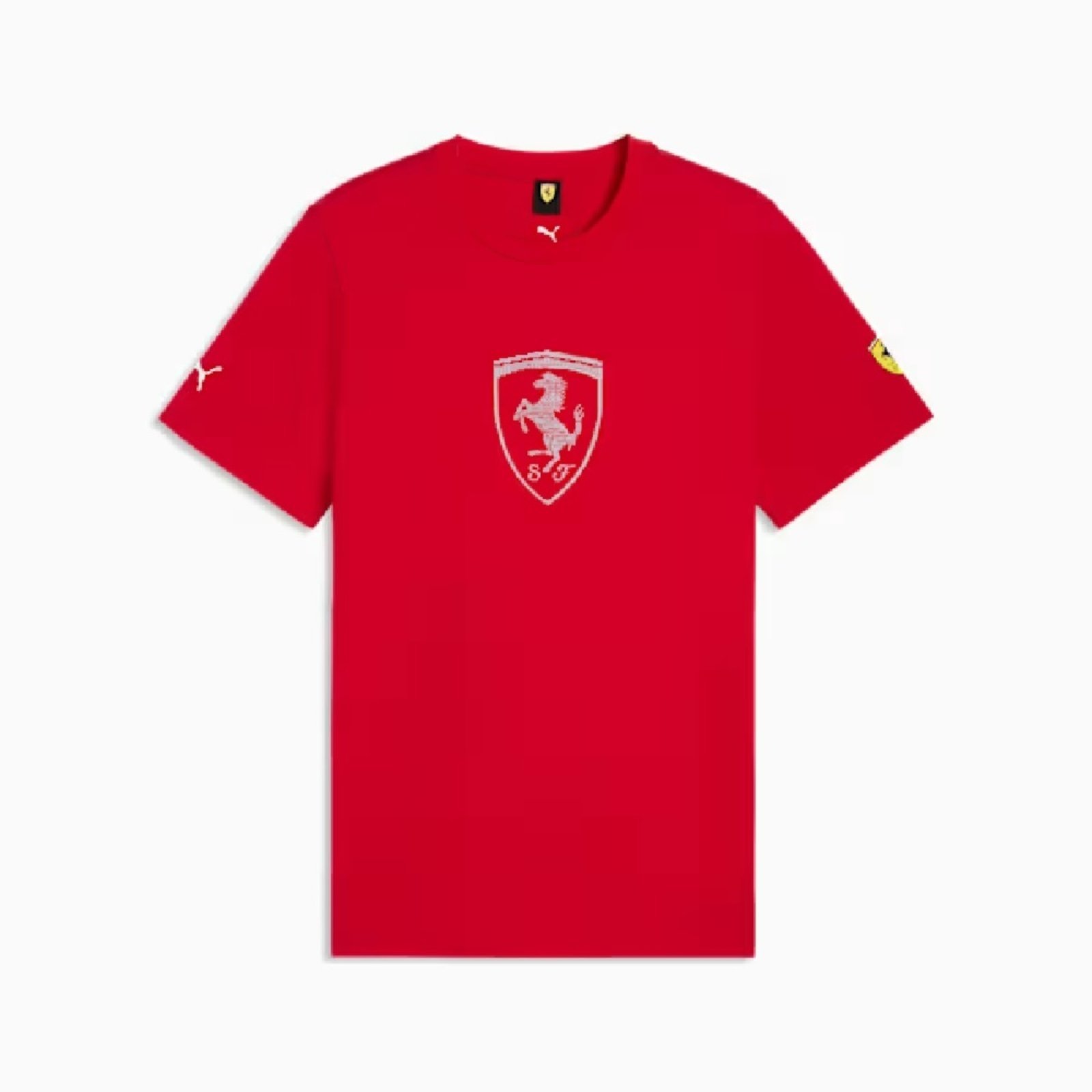 Vista 3 Camiseta Puma Scuderia Ferrari Tonal Shield Masculina vermelho Puma vermelho