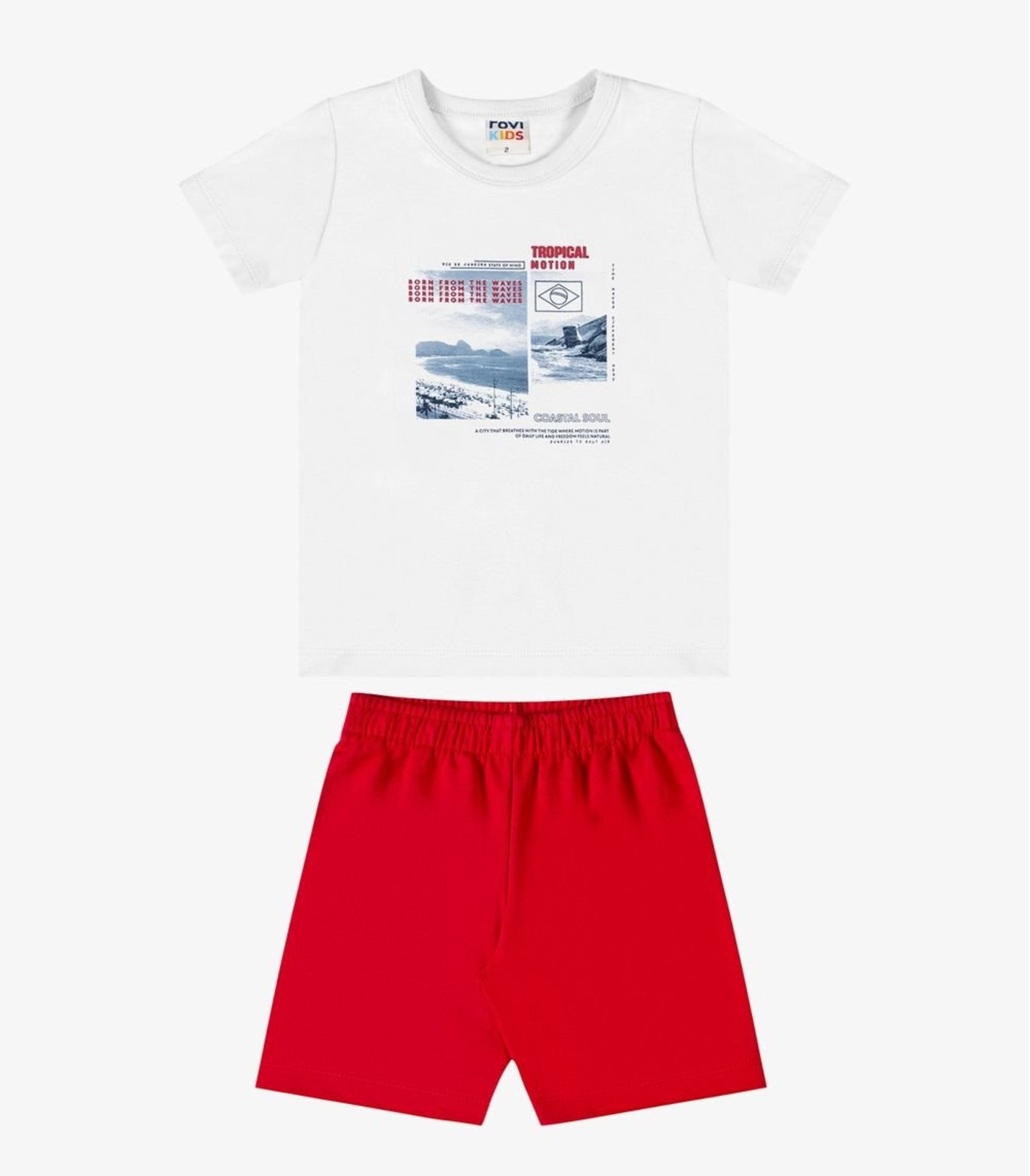 Infantil - Conjunto Verão Menino Com Relevo Rovi Branco