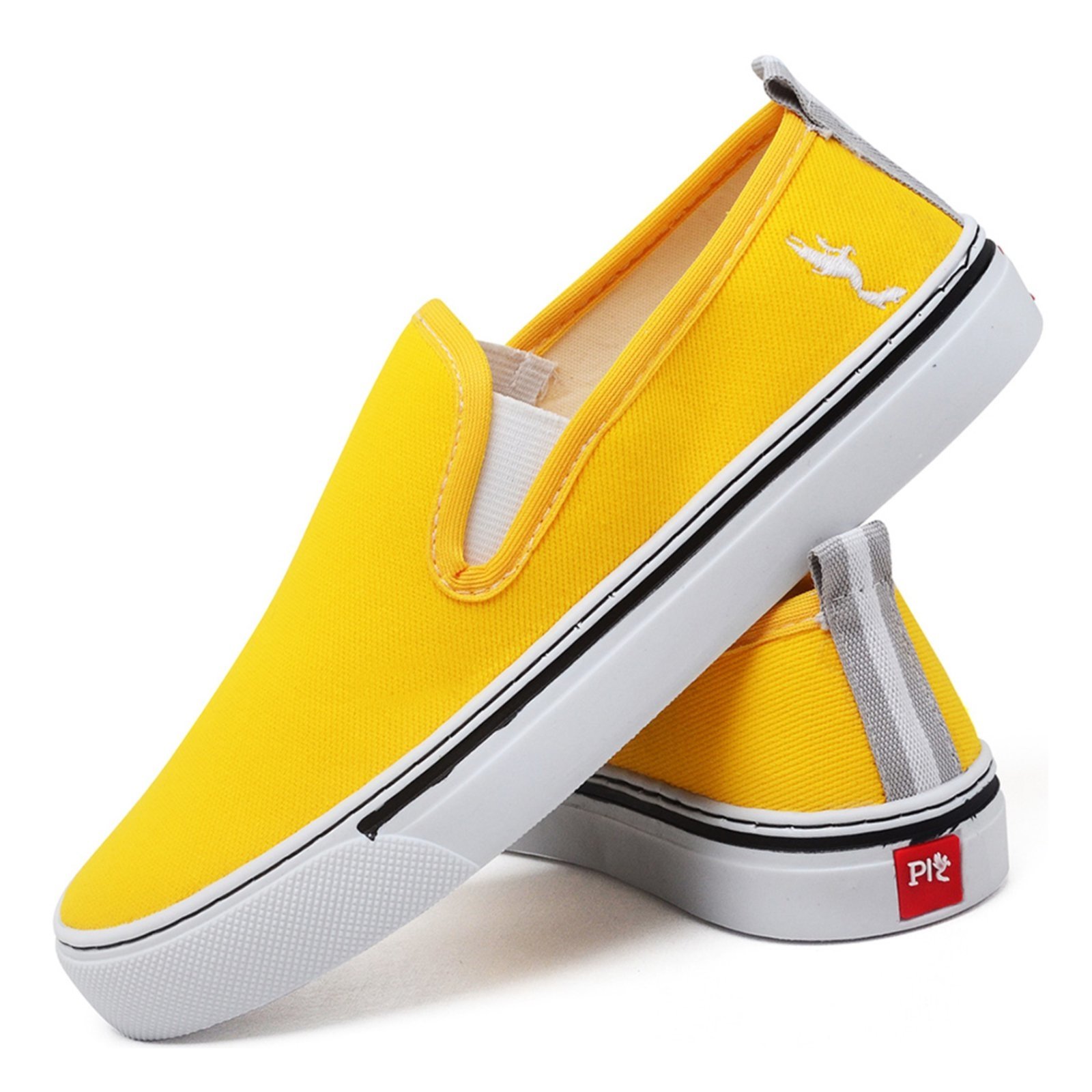 Tênis Slip On Feminino Casual Leve e Confortável Amarelo