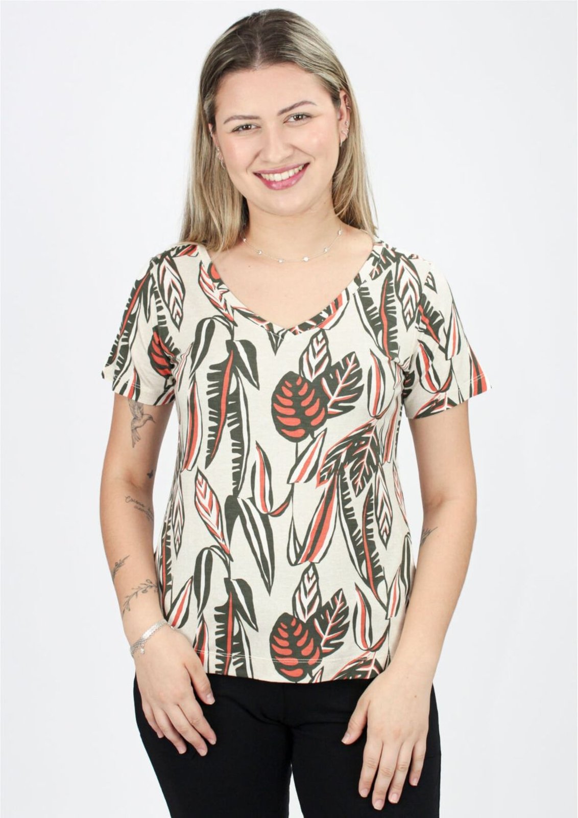Blusa Pau a Pique Estampada Verde VERDE – GG Pau a Pique
