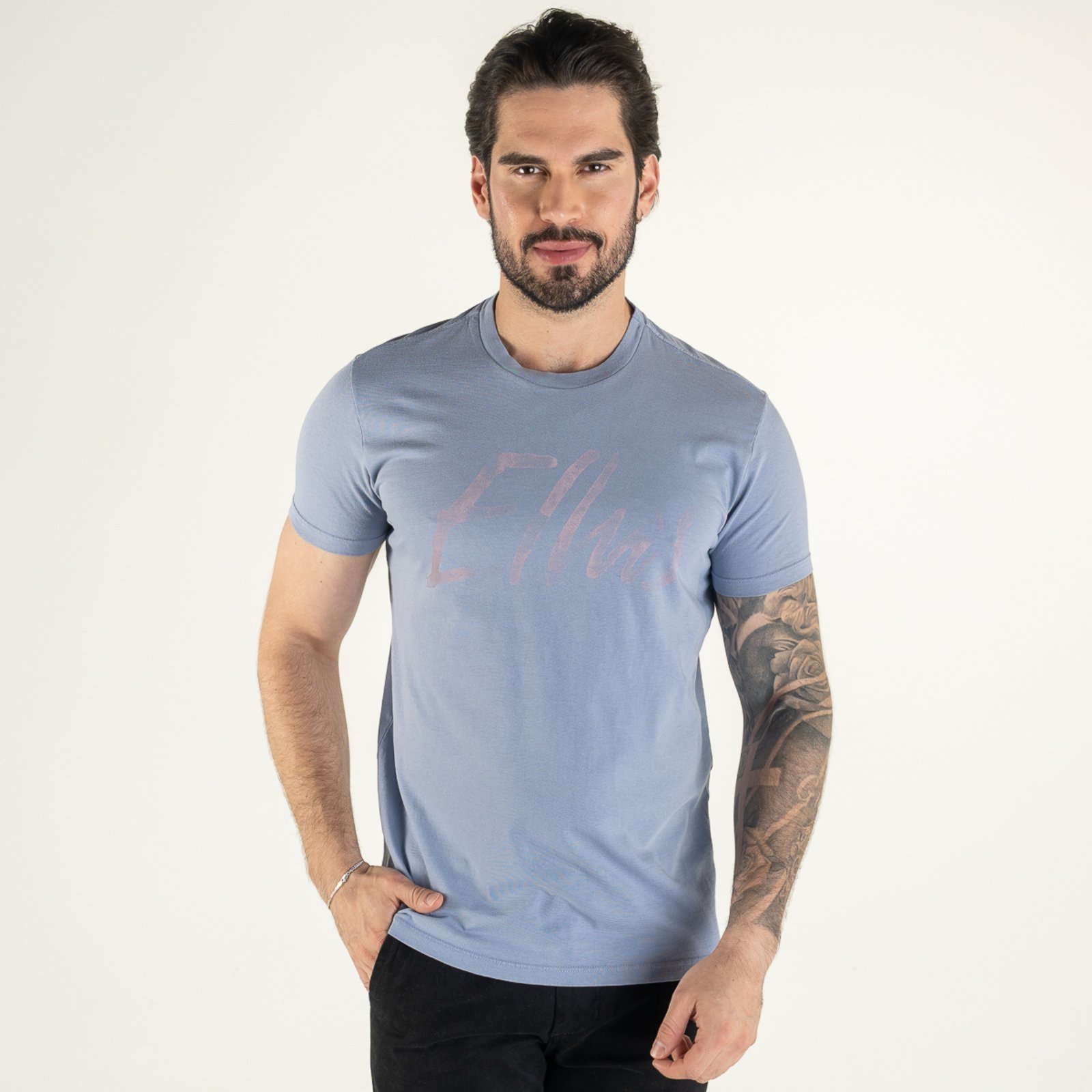 Camiseta Ellus Fine Maxi Classic Azul Raf