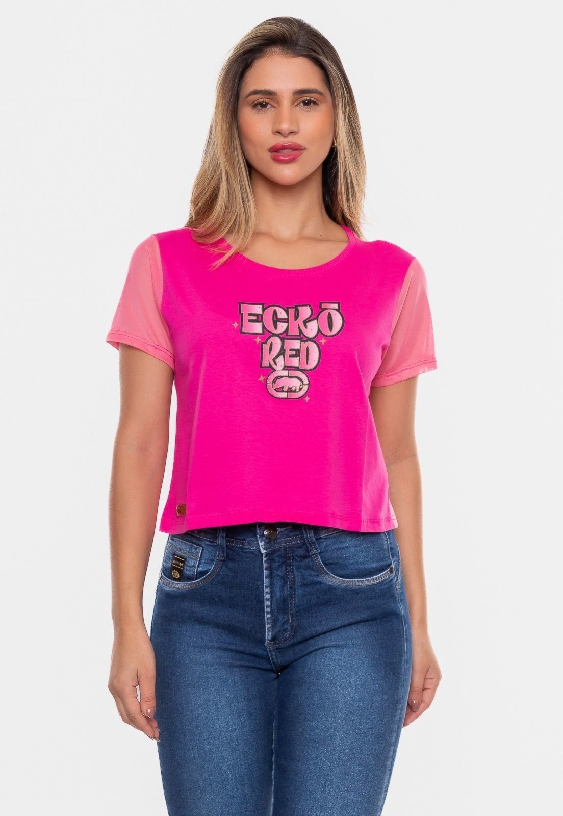 Cropped Ecko Feminina Elu Pink