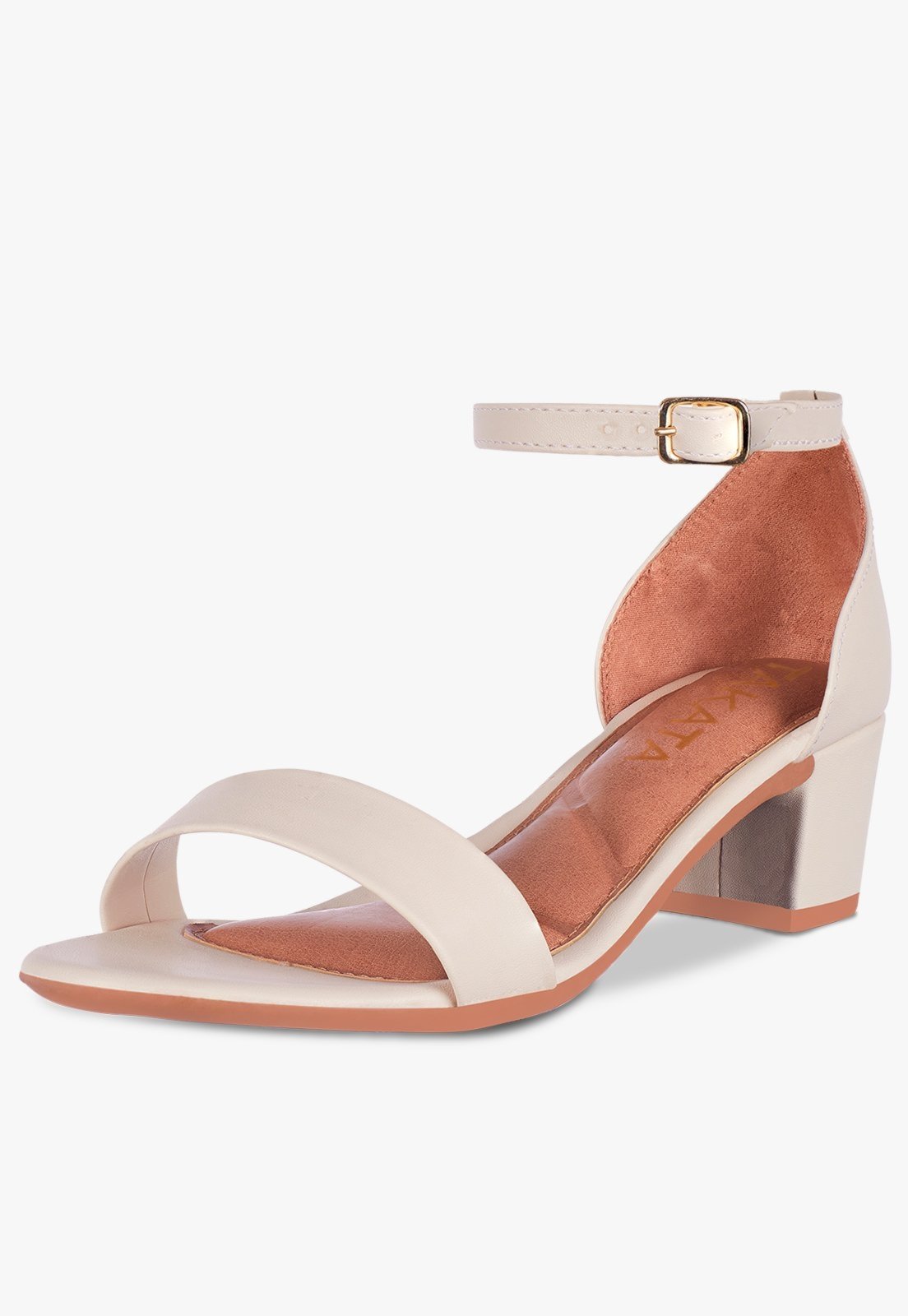 Sandalia Feminina Salto Grosso Bloco Tratorada Offwhite