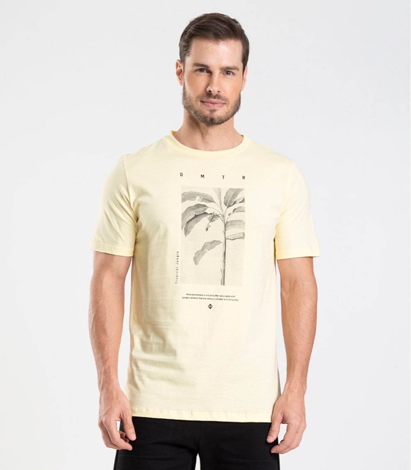 Camiseta Meia Malha Masculina Diametro Amarelo