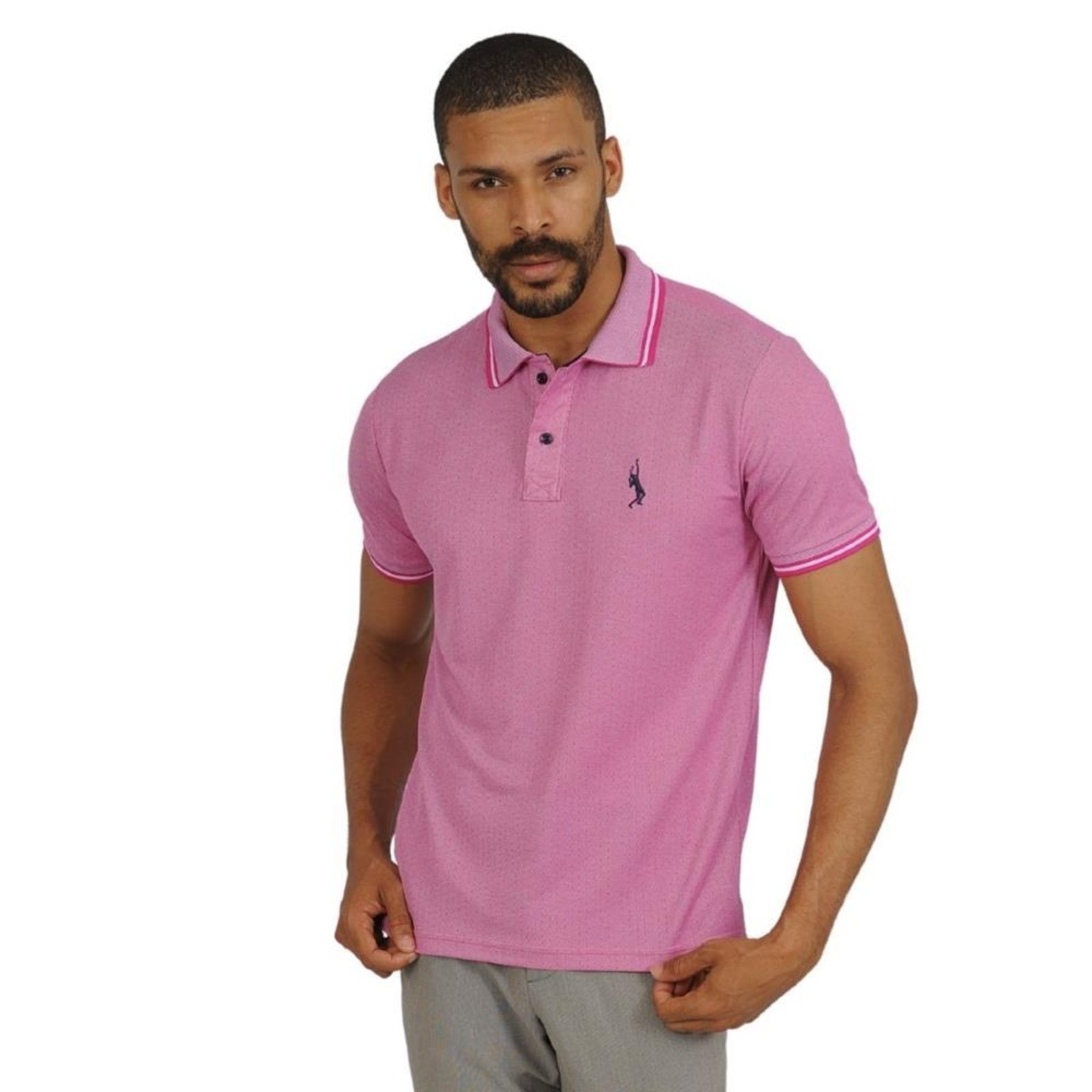 Camiseta Masculina Polo Plus Size John Pull Manga Curta Moda