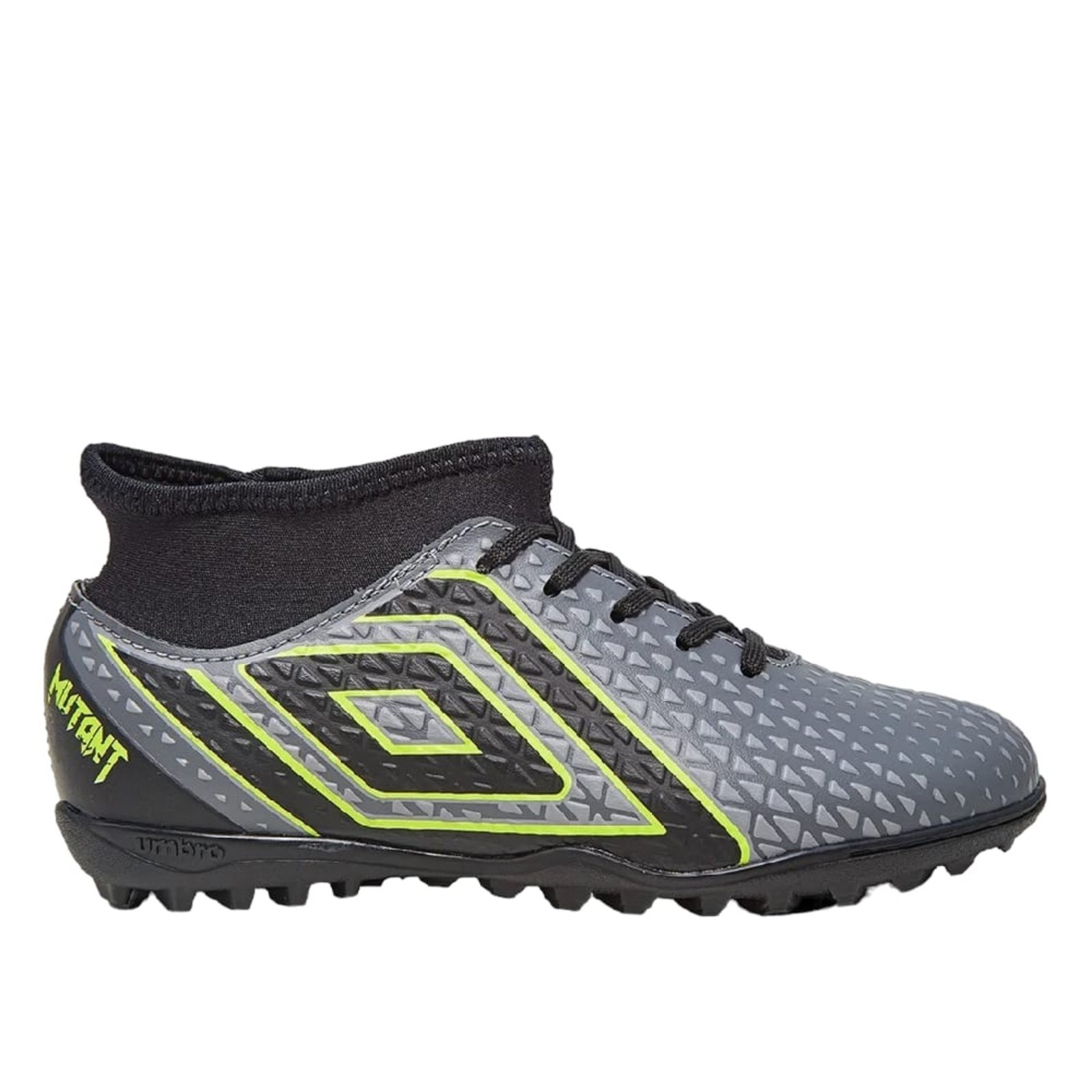 Vista 2 Chuteira Society Umbro Mutant Jr - Grafite/Preto/Verde cinza verde Umbro cinza verde