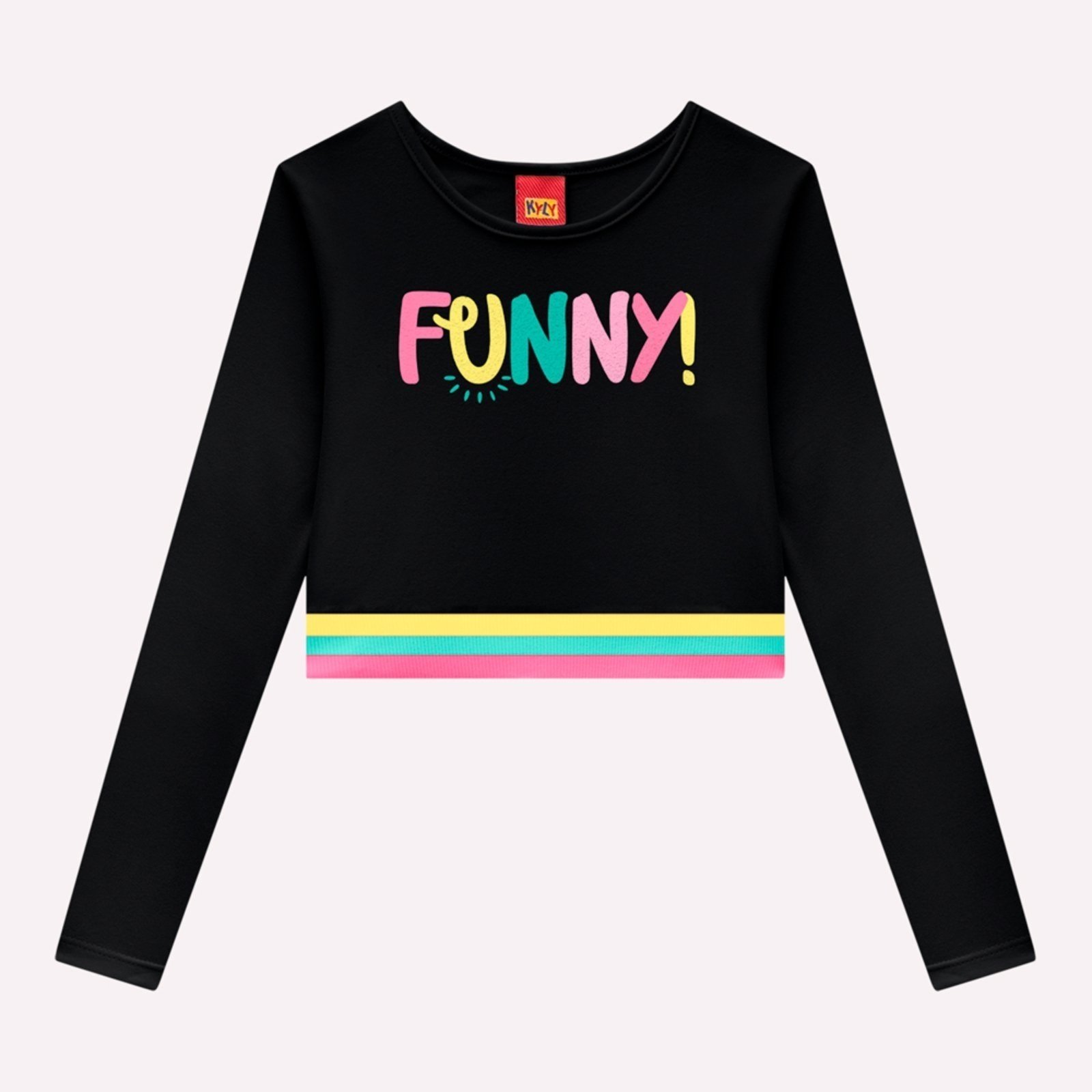 Infantil - Blusa Cropped Menina Lettering Kyly