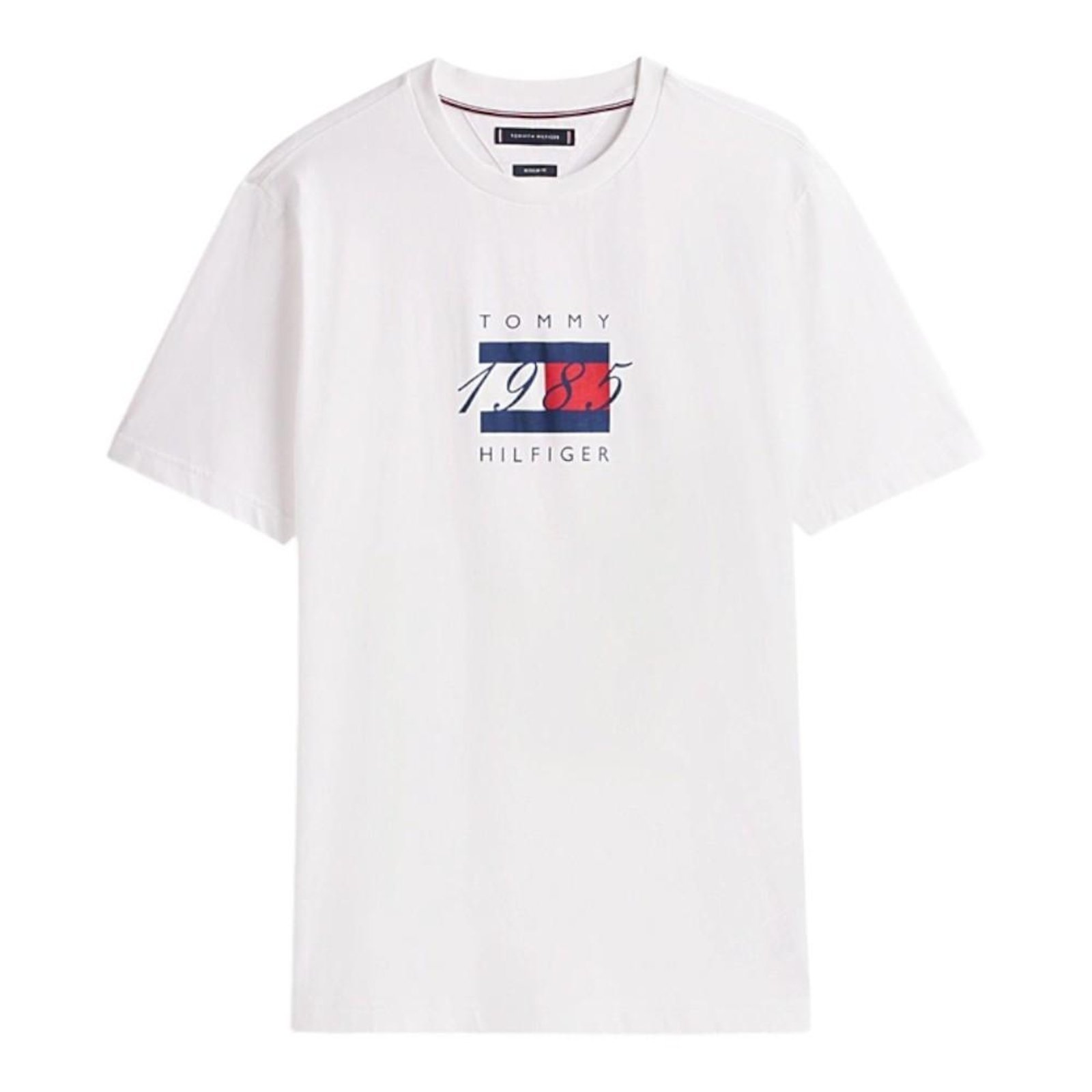 Camiseta Tommy Hilfiger Linear Flag Graphic Tee Branco