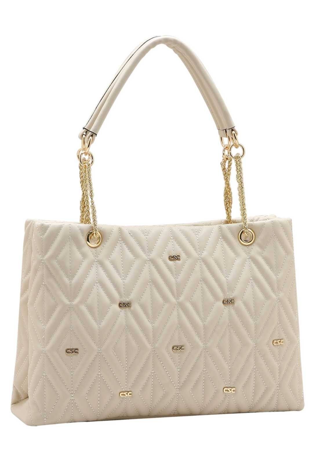 Bolsa Feminina Chenson Mão New Matelasse 3485833 OFF WHITE