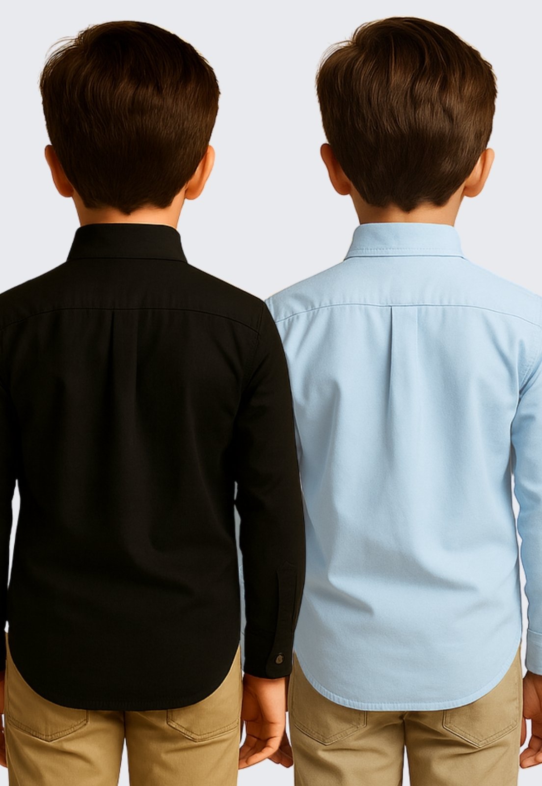 Vista 3 Infantil - Kit 2 Camisa Social Masculina Daze Modas Preto e azul/preto azul Daze Modas azul/preto azul