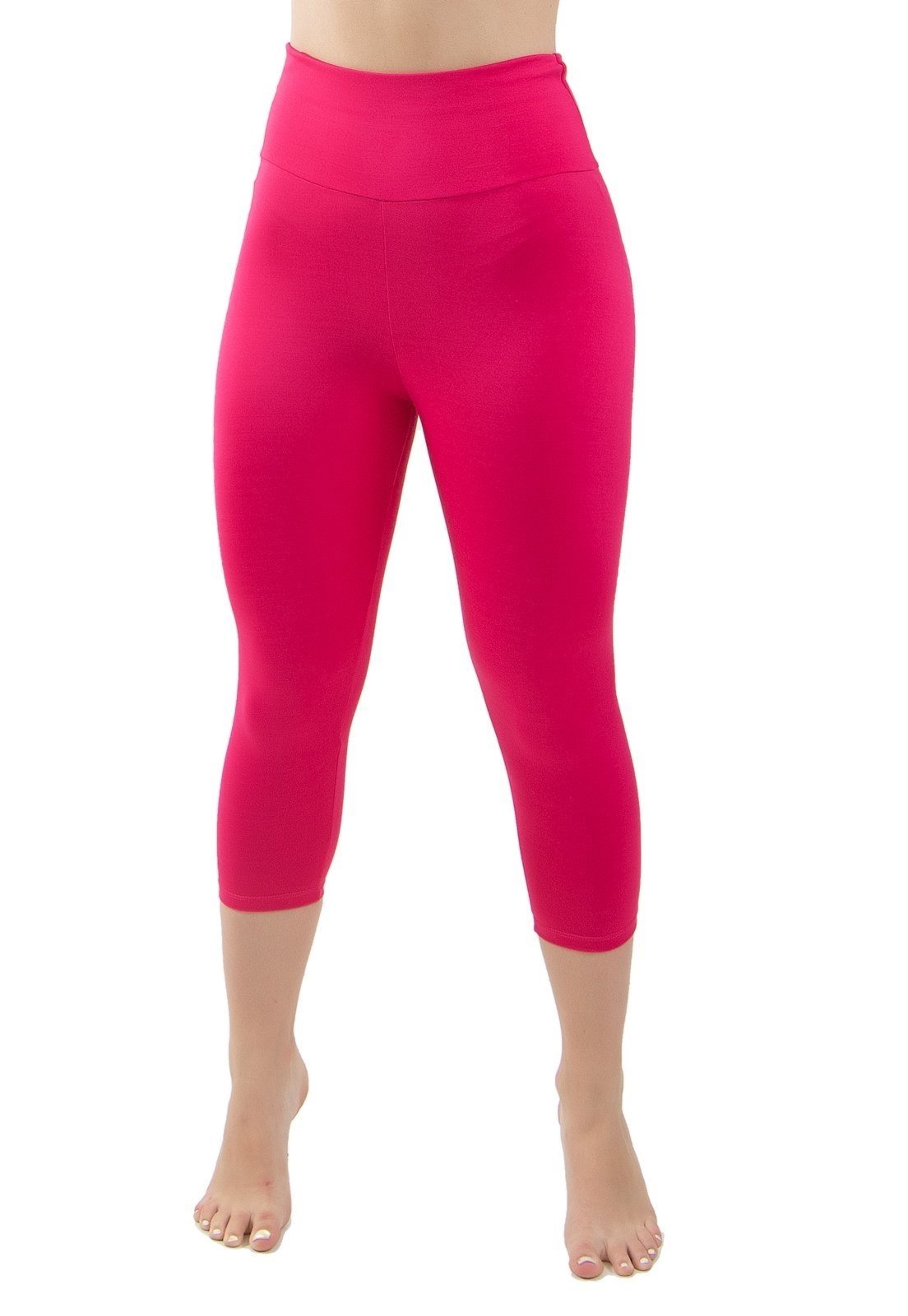 Calça 4 Estações Legging Corsário Midi Curta Cintura Alta Feminino Rosa