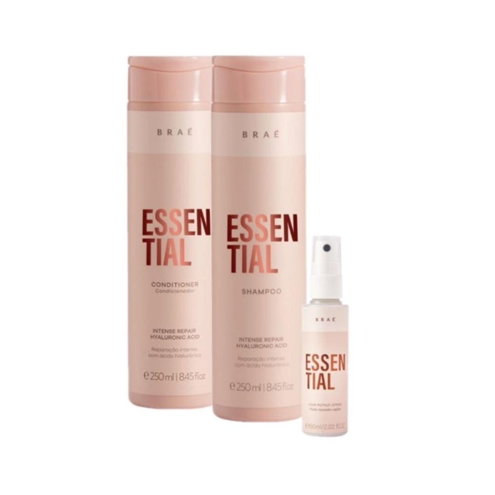 Kit Braé Essential Shampoo Condicionador e Leave-in (3 produtos)
