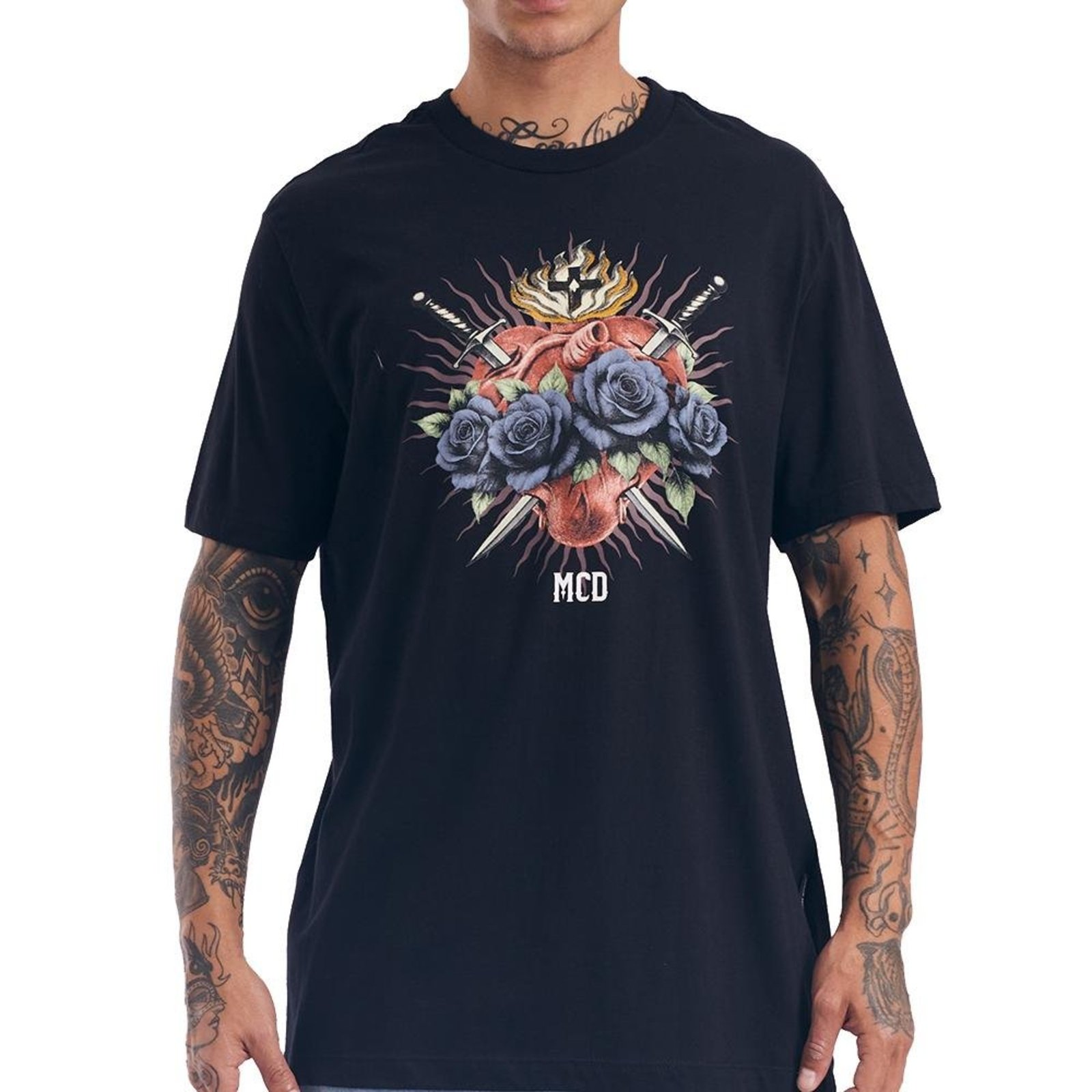 Camiseta MCD Frente Sagrado Coração SM27 Masculina Preto