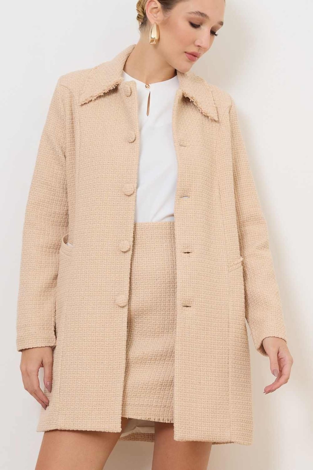 Casaco Vanibele Tweed Nude