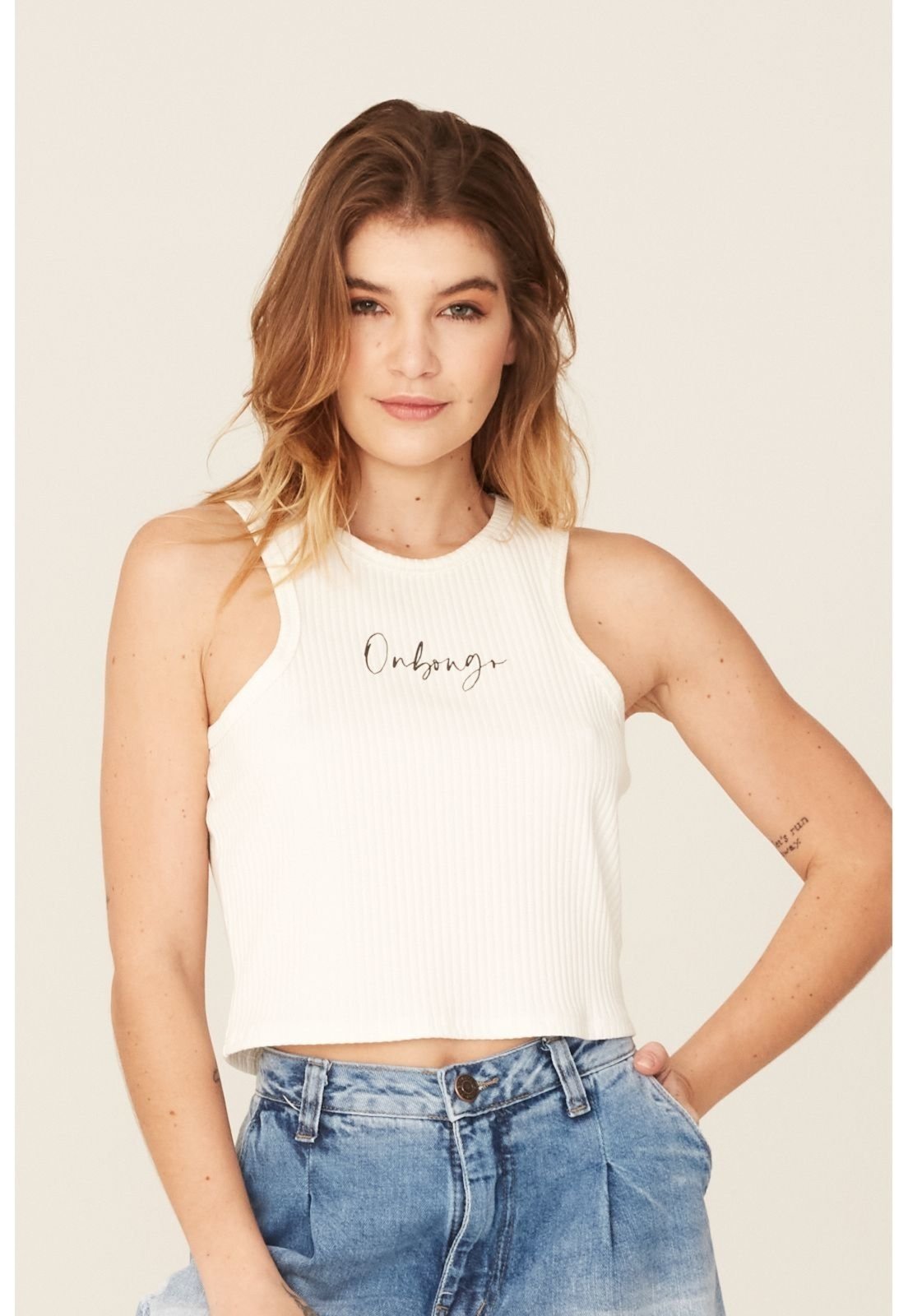 Regata Onbongo Feminina Estampada Off White