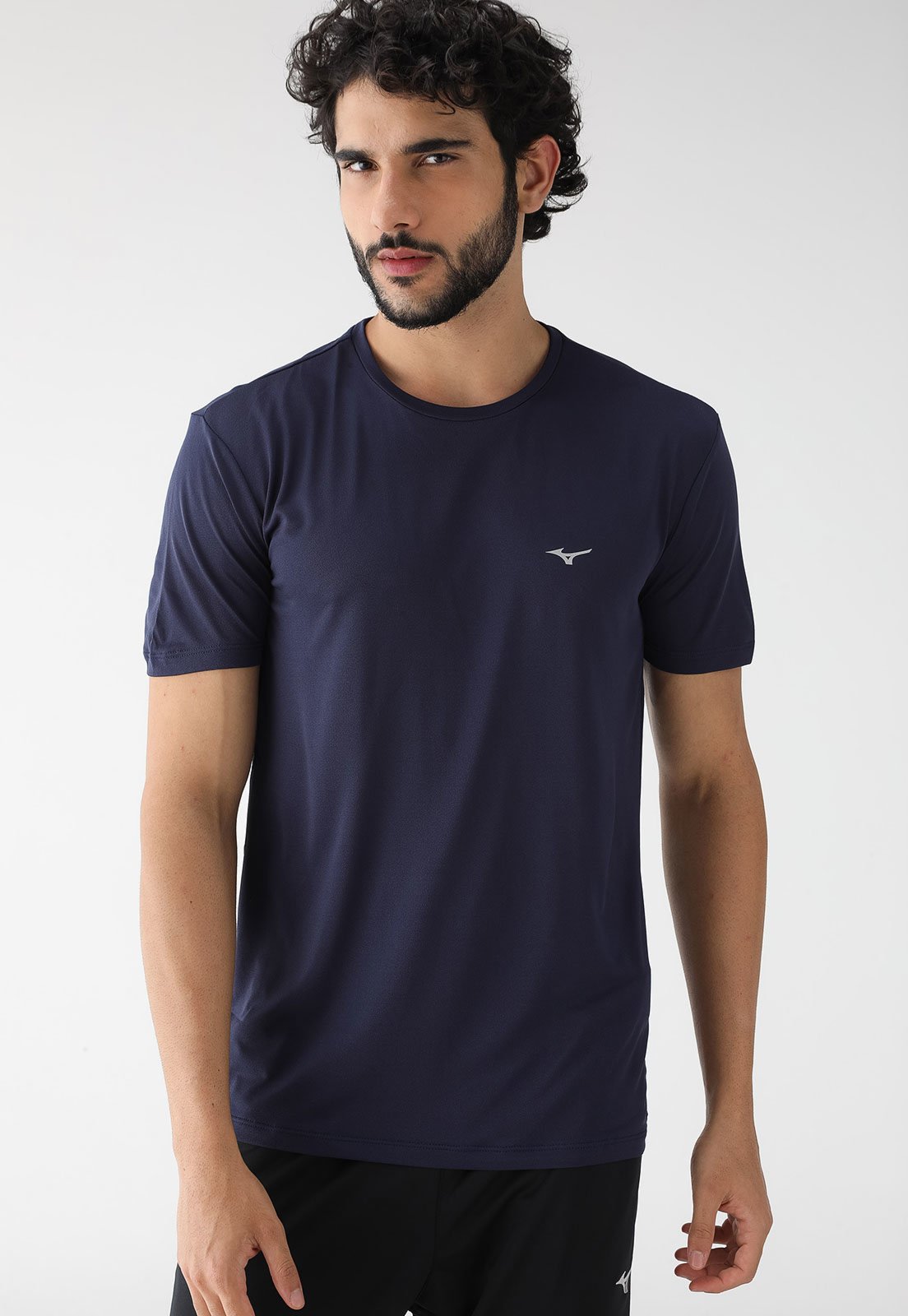 Camiseta Mizuno Reta Logo Azul Marinho