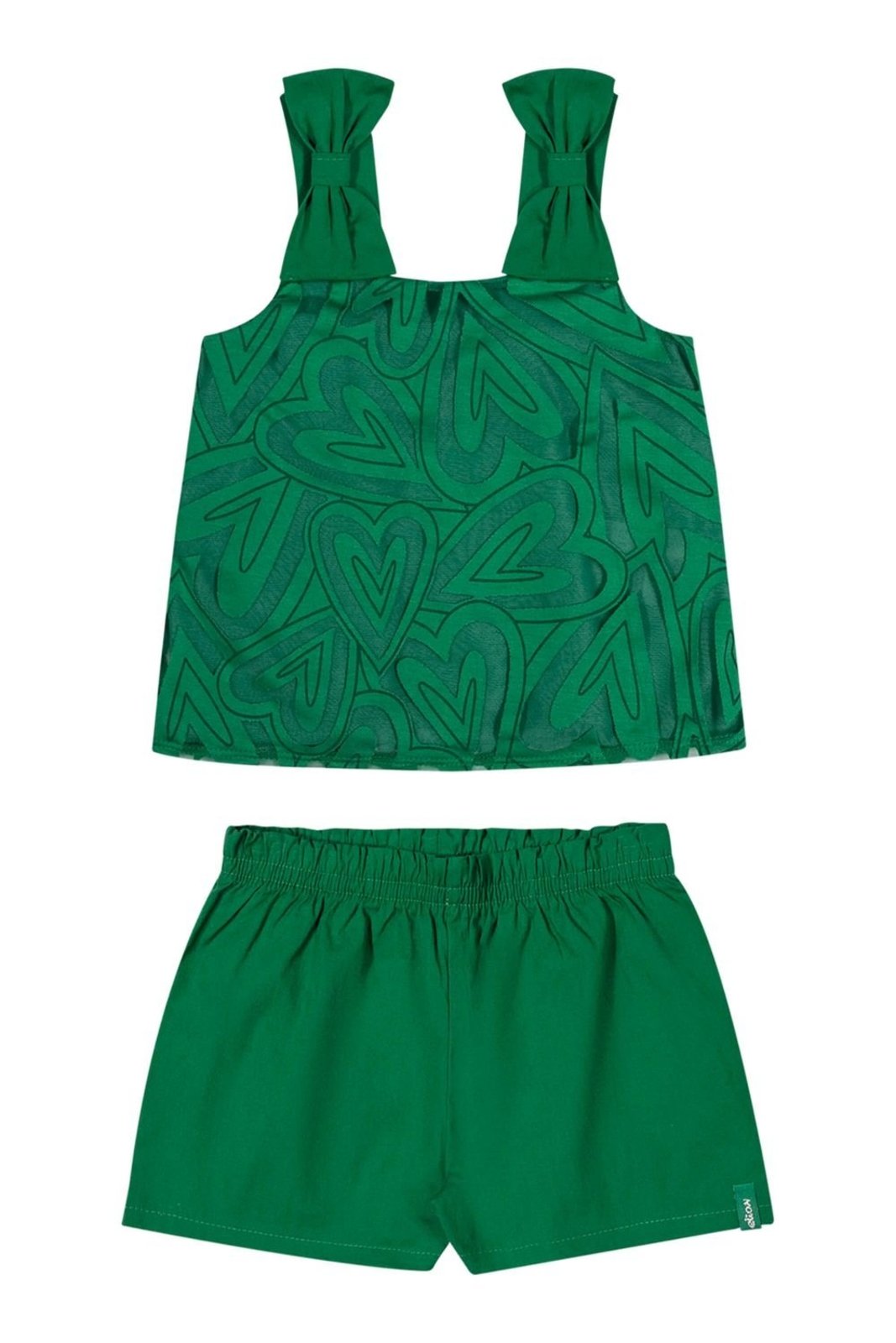 Infantil - Conjunto Menina Tule Corações Elian Verde