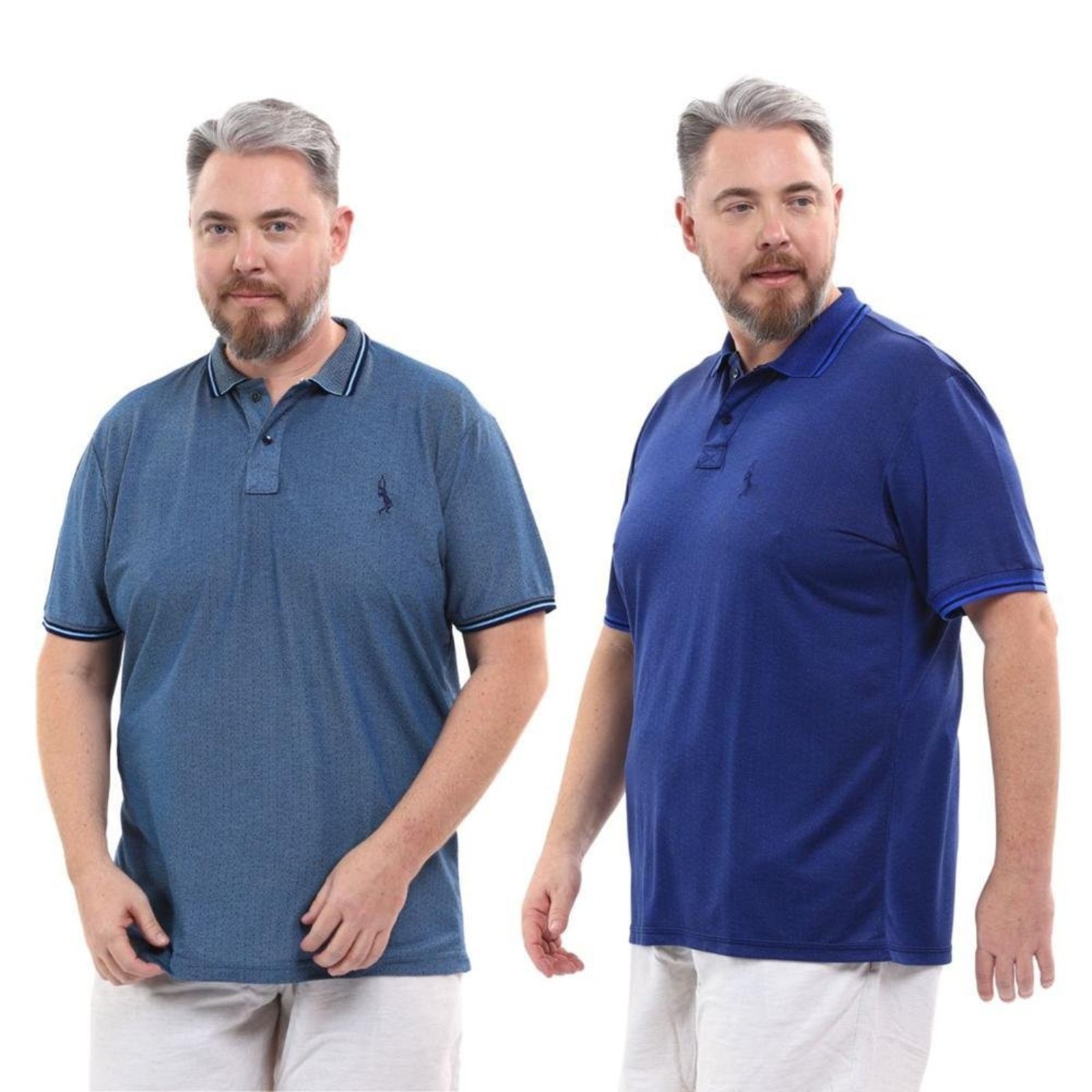 Kit 2 Camisa Polo Masculina Plus Size Piquet Viscose Dry