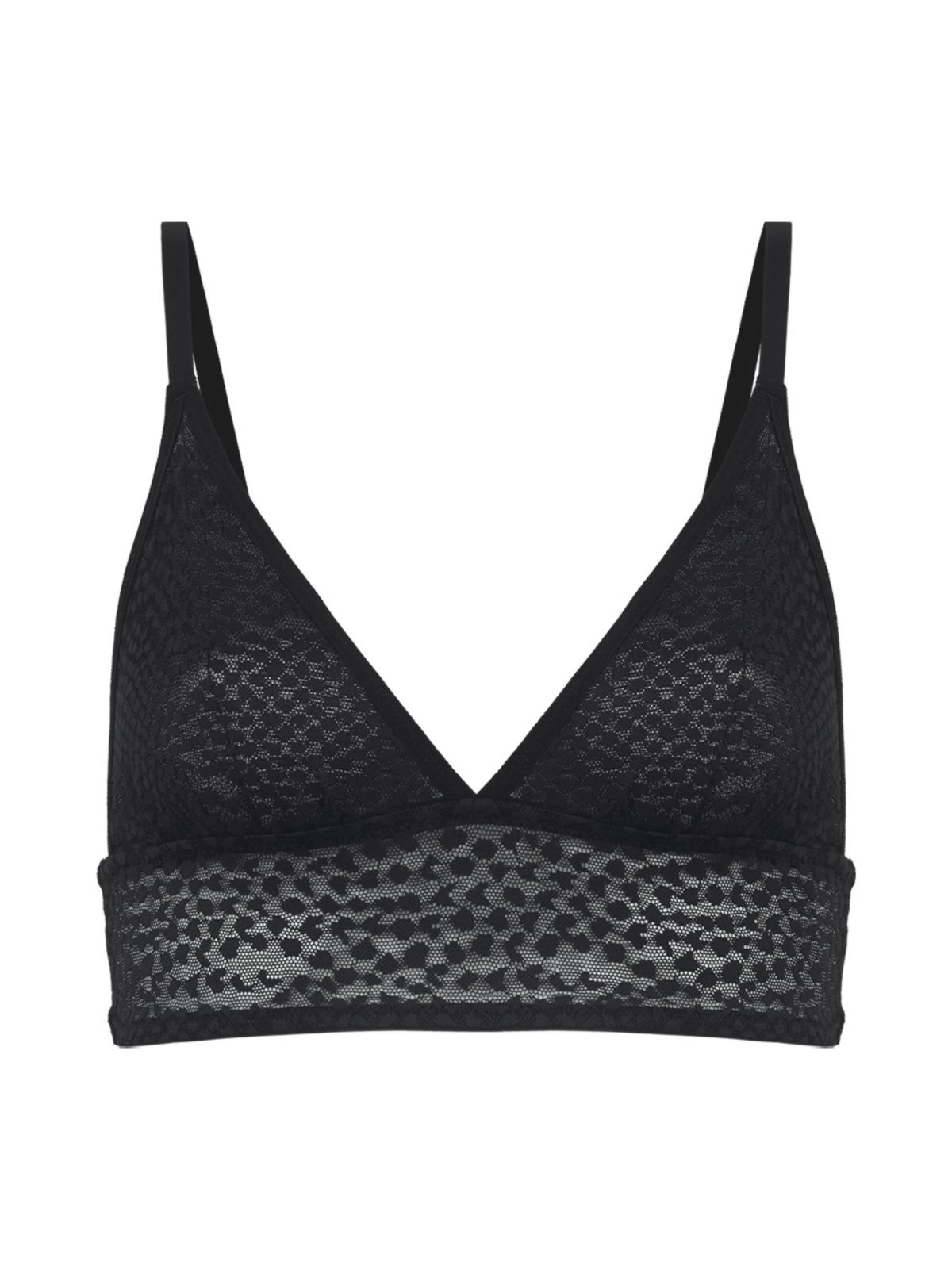 Top Triângulo Alongado Renda Nora Preto