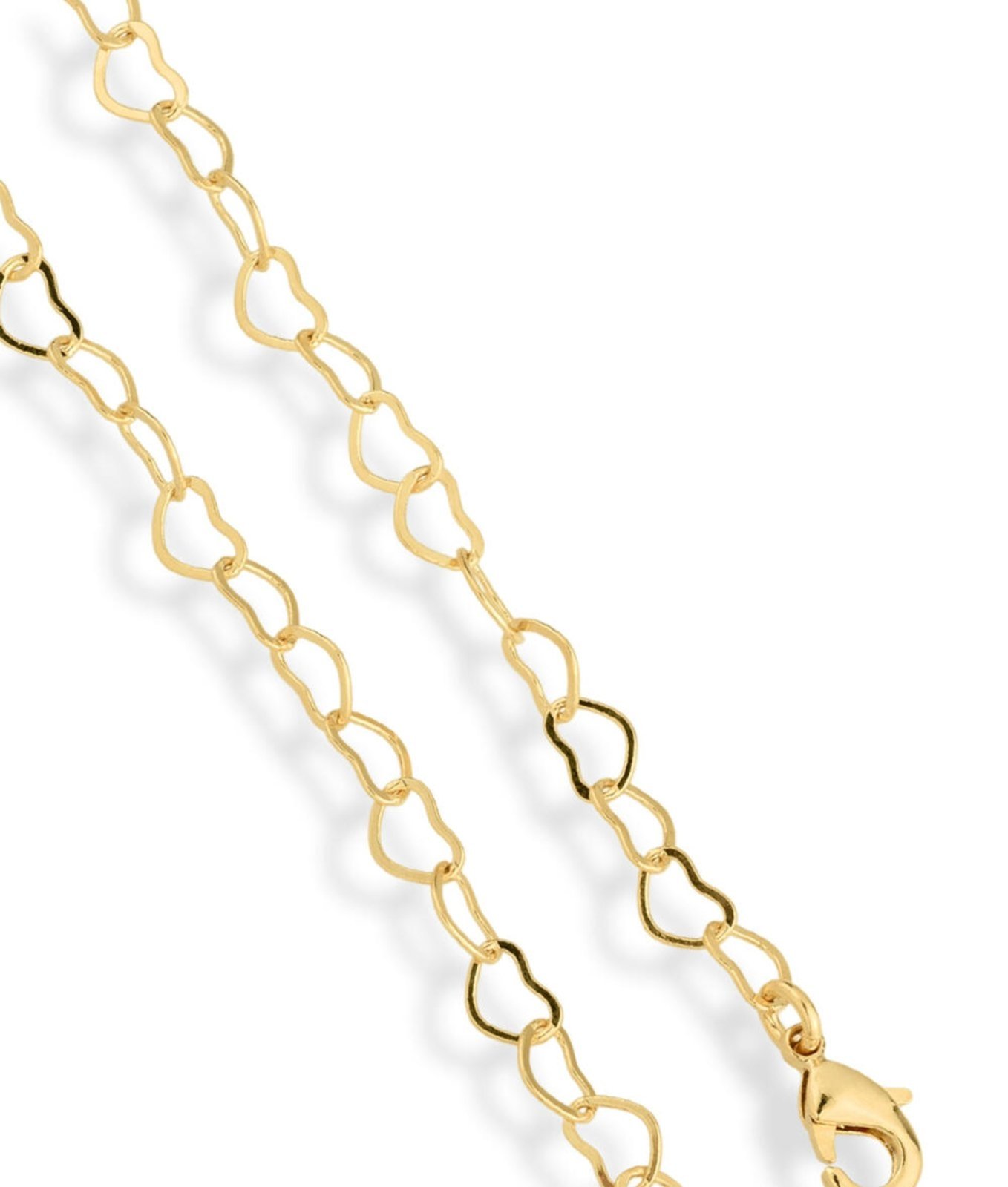 Vista 3 Pulseira Semijoia Elos Coração Lisa Banhado A Ouro 18K Pu STORE ORA SEMIJOIAS dourado