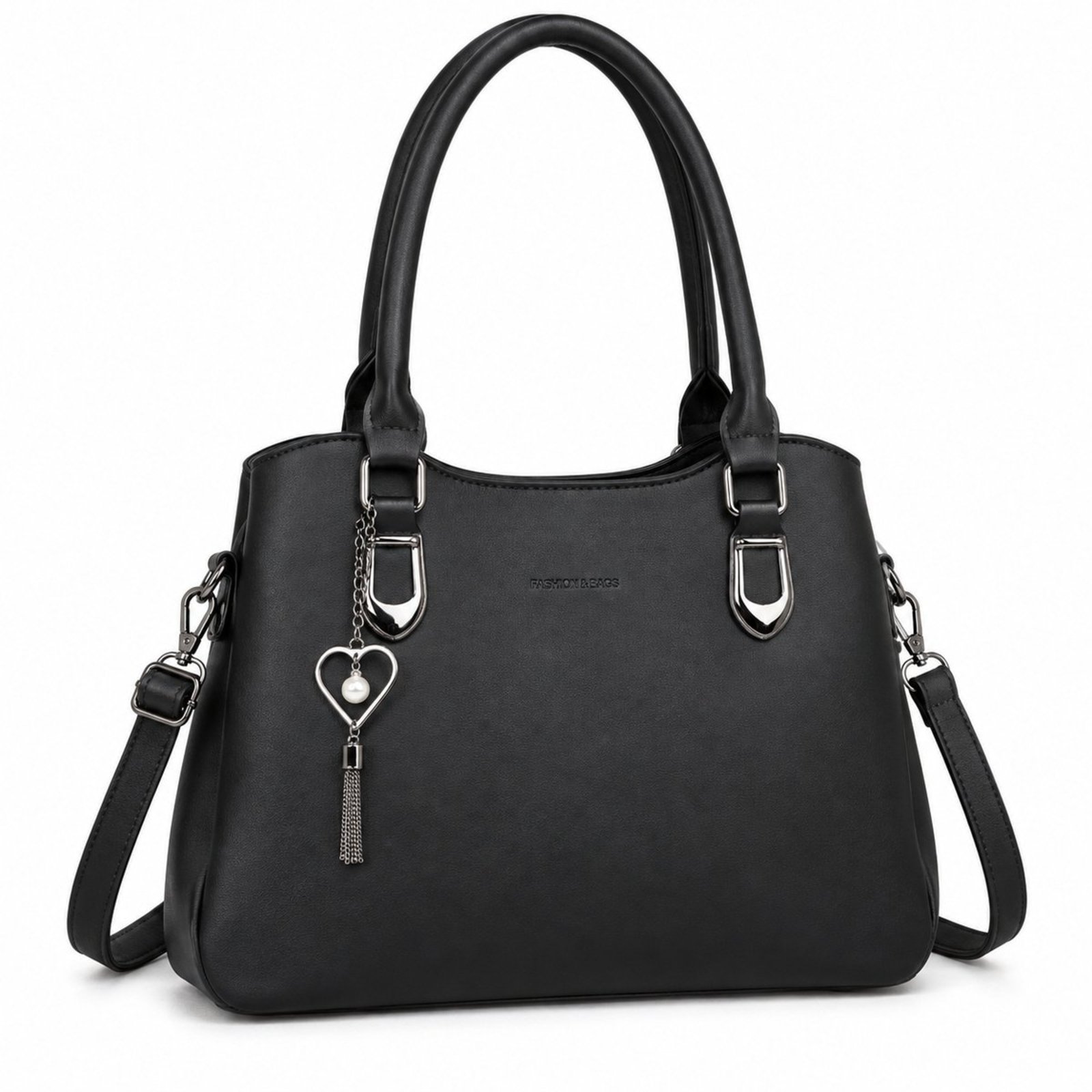 Bolsa Couro Social Tiracolo Escritorio Alça De Ombro Minimalista Feminina Trabalho Alça Transversal - Preto