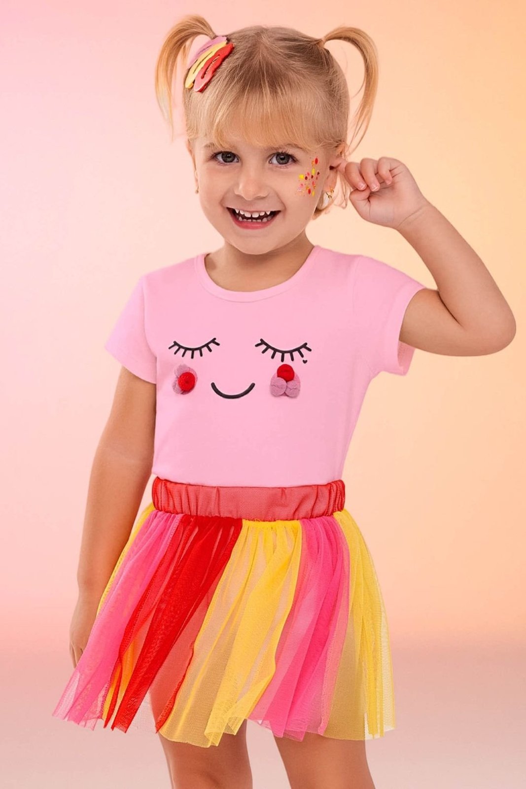 Infantil - Conjunto Menina Fantasia Tutu Elian Rosa