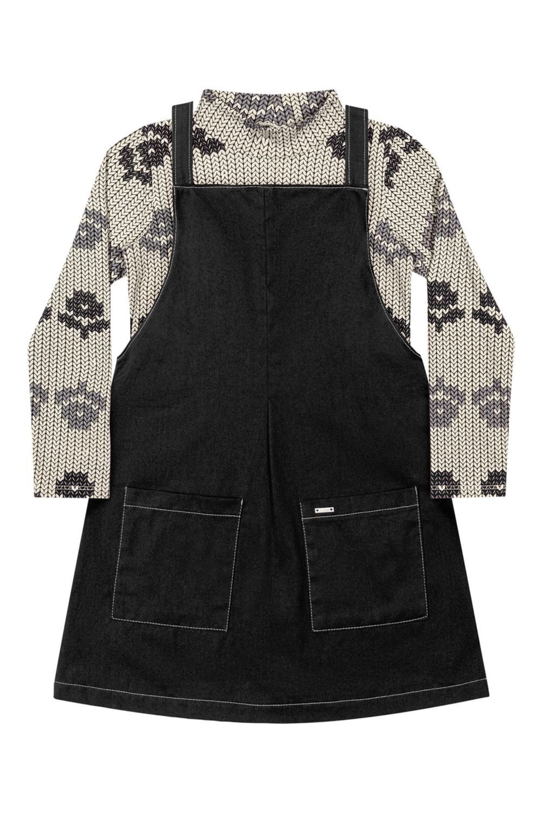Infantil - Conjunto Menina Com Vestido Flores Elian Bege