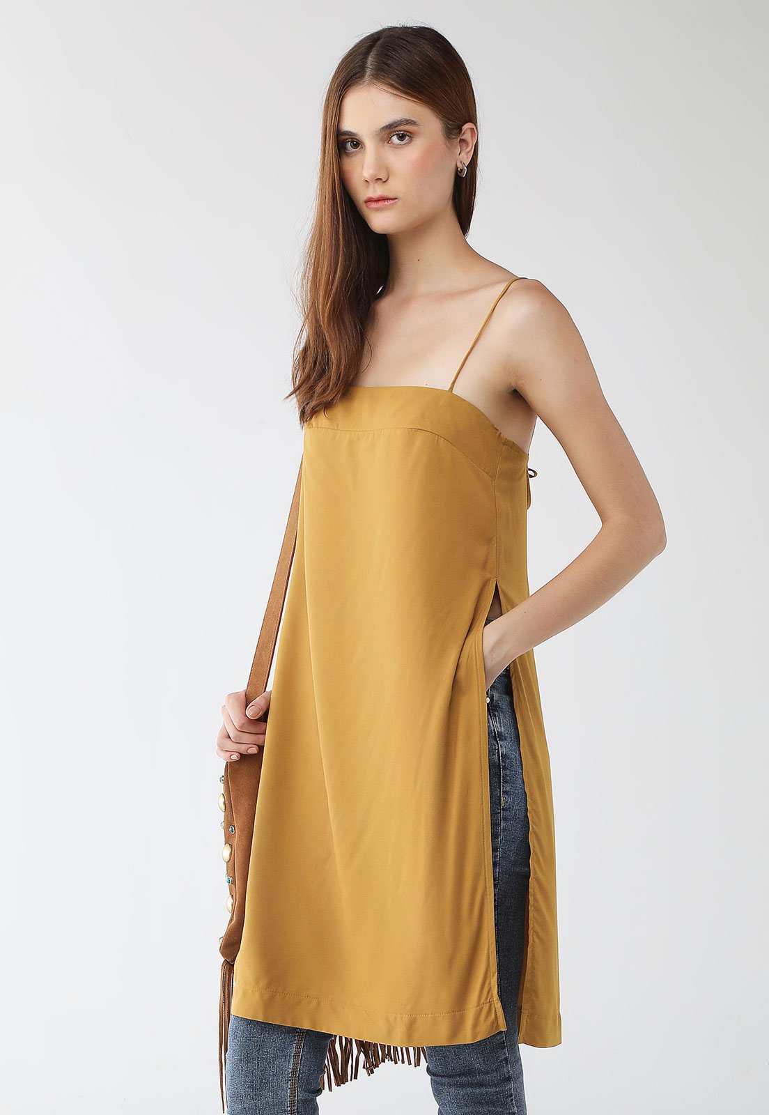 Blusa Feminina Colcci Alongada Mostarda