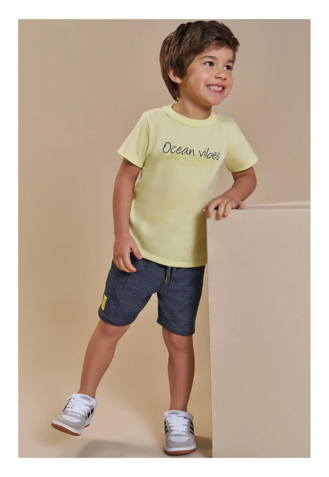 Infantil - Conjunto Shorts Camiseta Ocean Johnny Fox 1 Verde