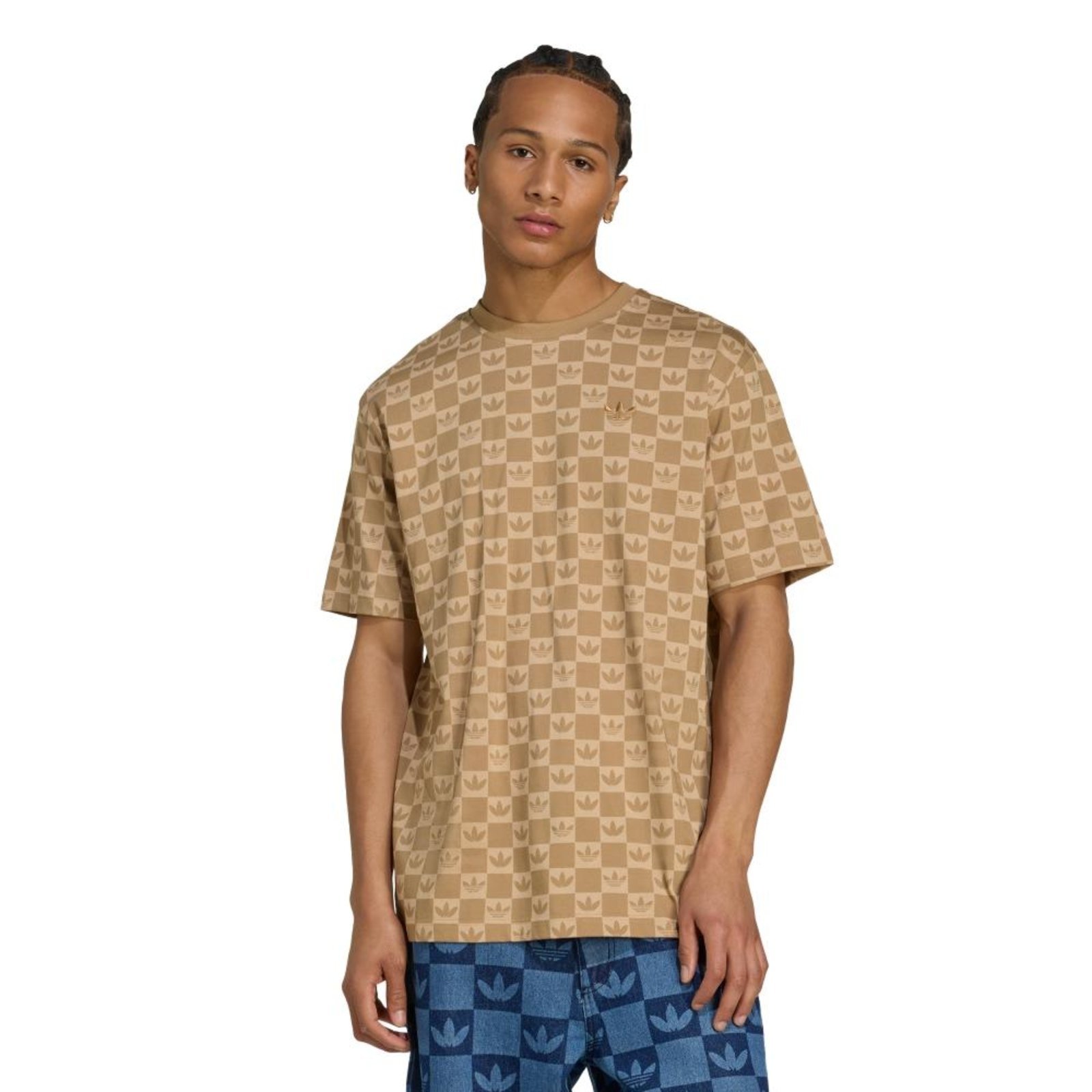 Camiseta Folgada Monogram adidas Originals Marrom