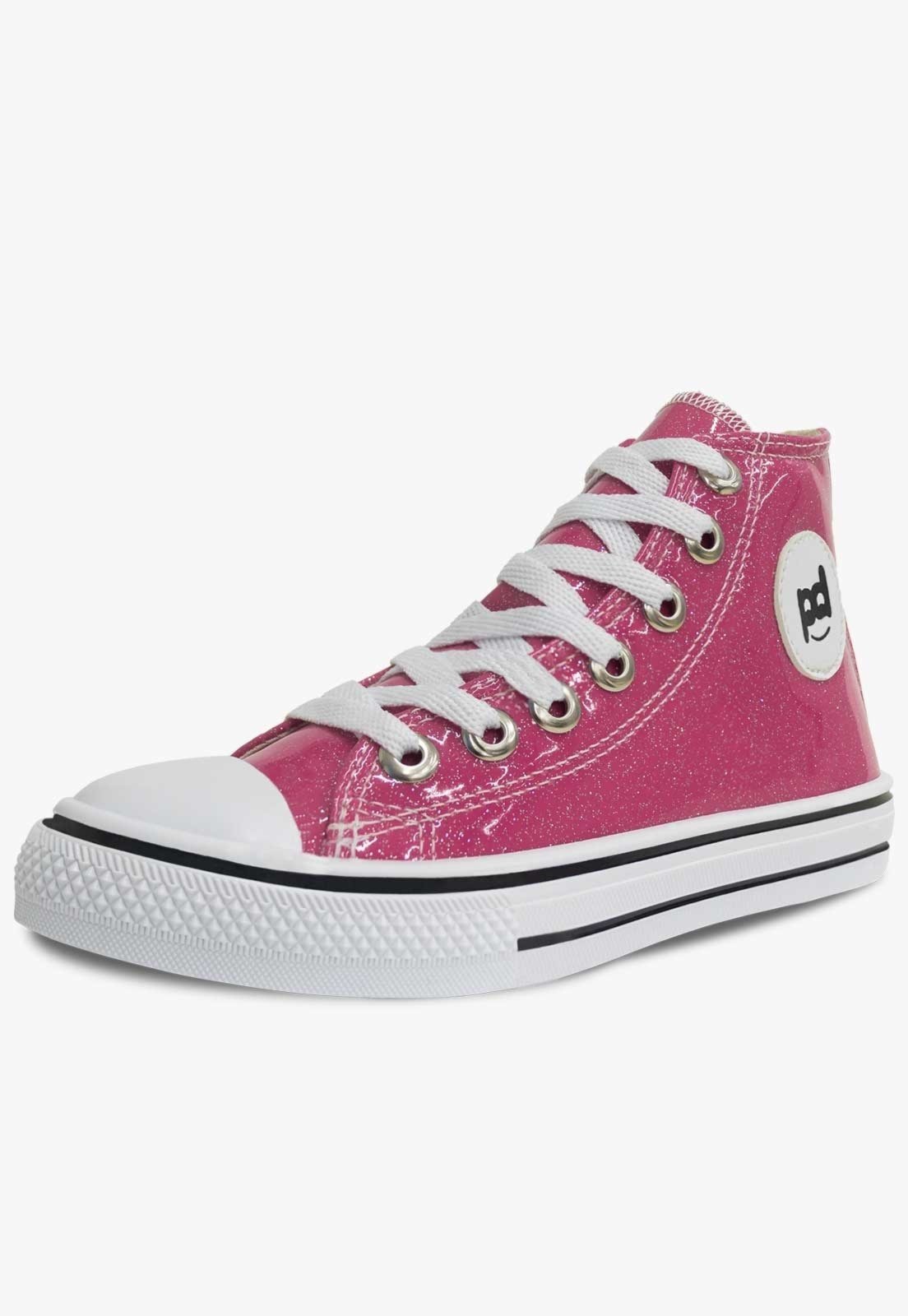 Vista 2 Infantil - Tênis Pópidi Menina Cano Alto Moda Fashion pink Pópidí pink