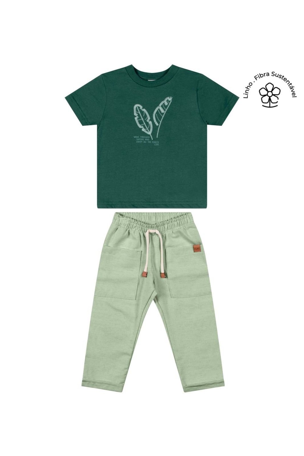 Infantil - Conjunto Menino Folhas Puff Colorittá Verde