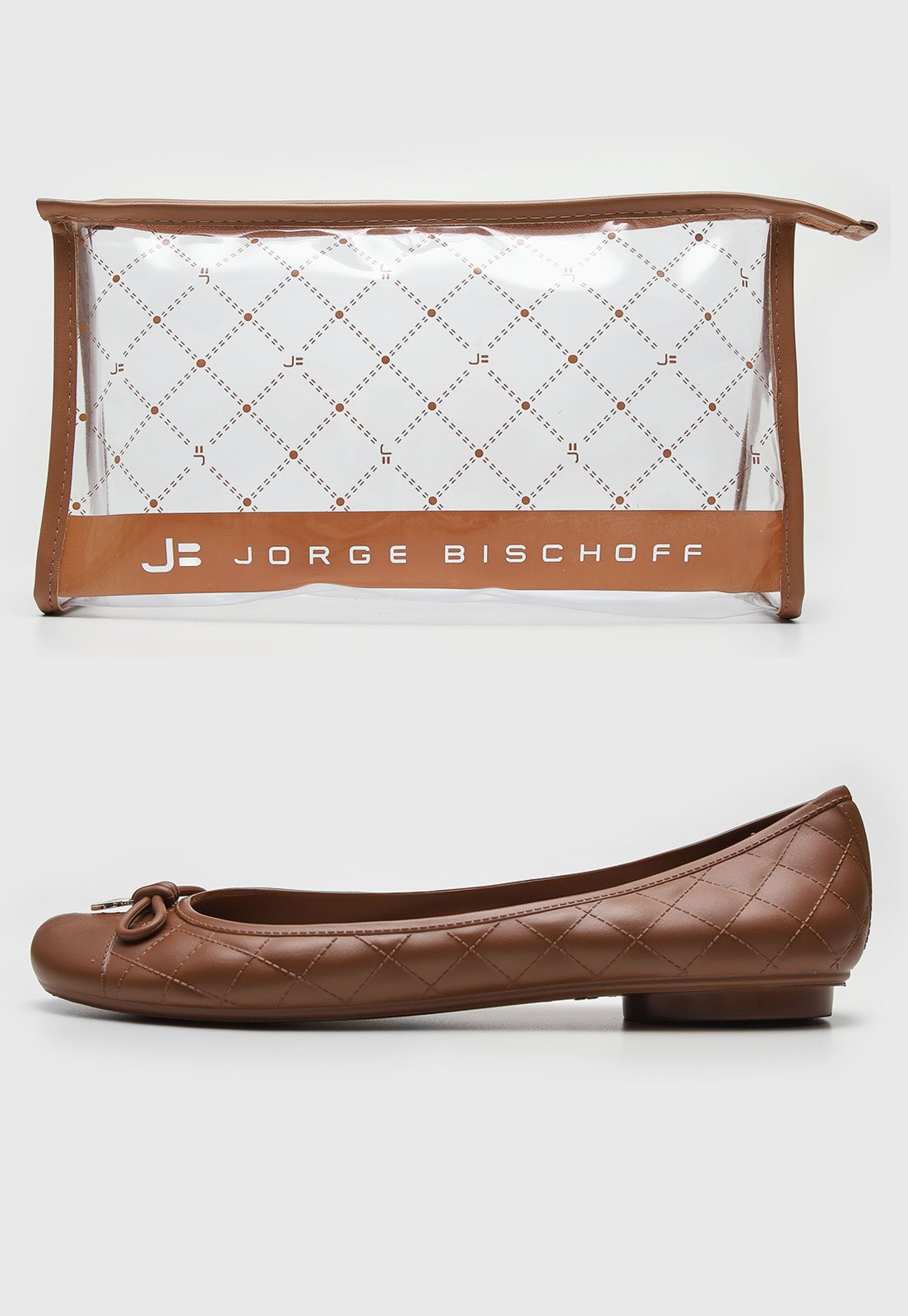 Kit Sapatilha + Necessaire Jorge Bischoff Matelassê Marrom