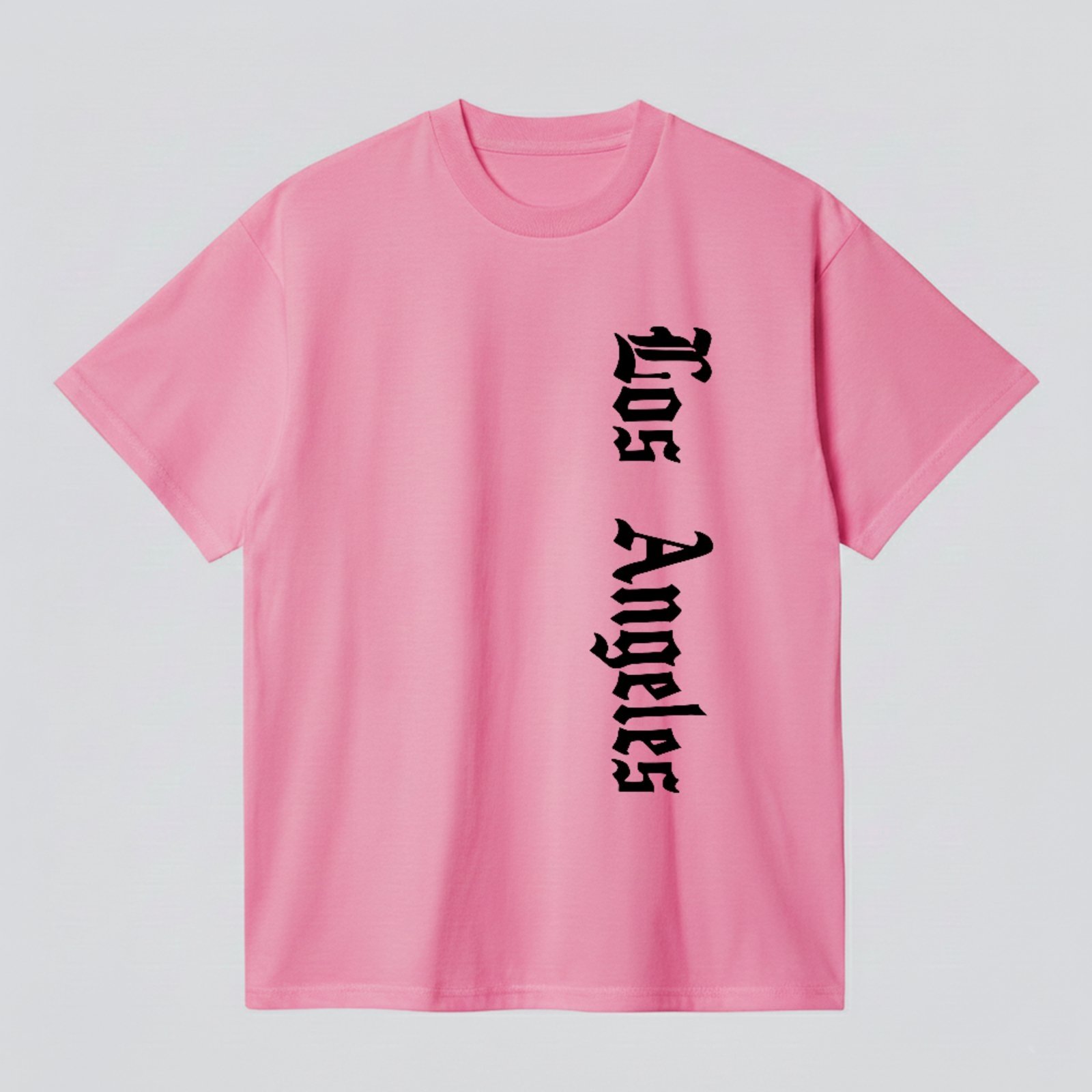 Camiseta Básica Los Angeles Estilo Lettering Street Unissex Rosa