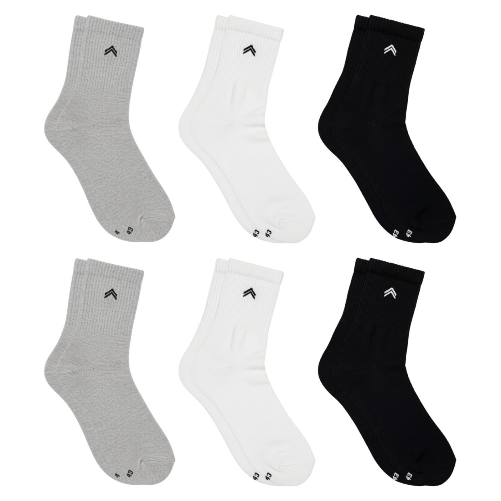 Kit 6 Pares de Meias QLC Sports Algodão UP Urban Cano Médio Sortida