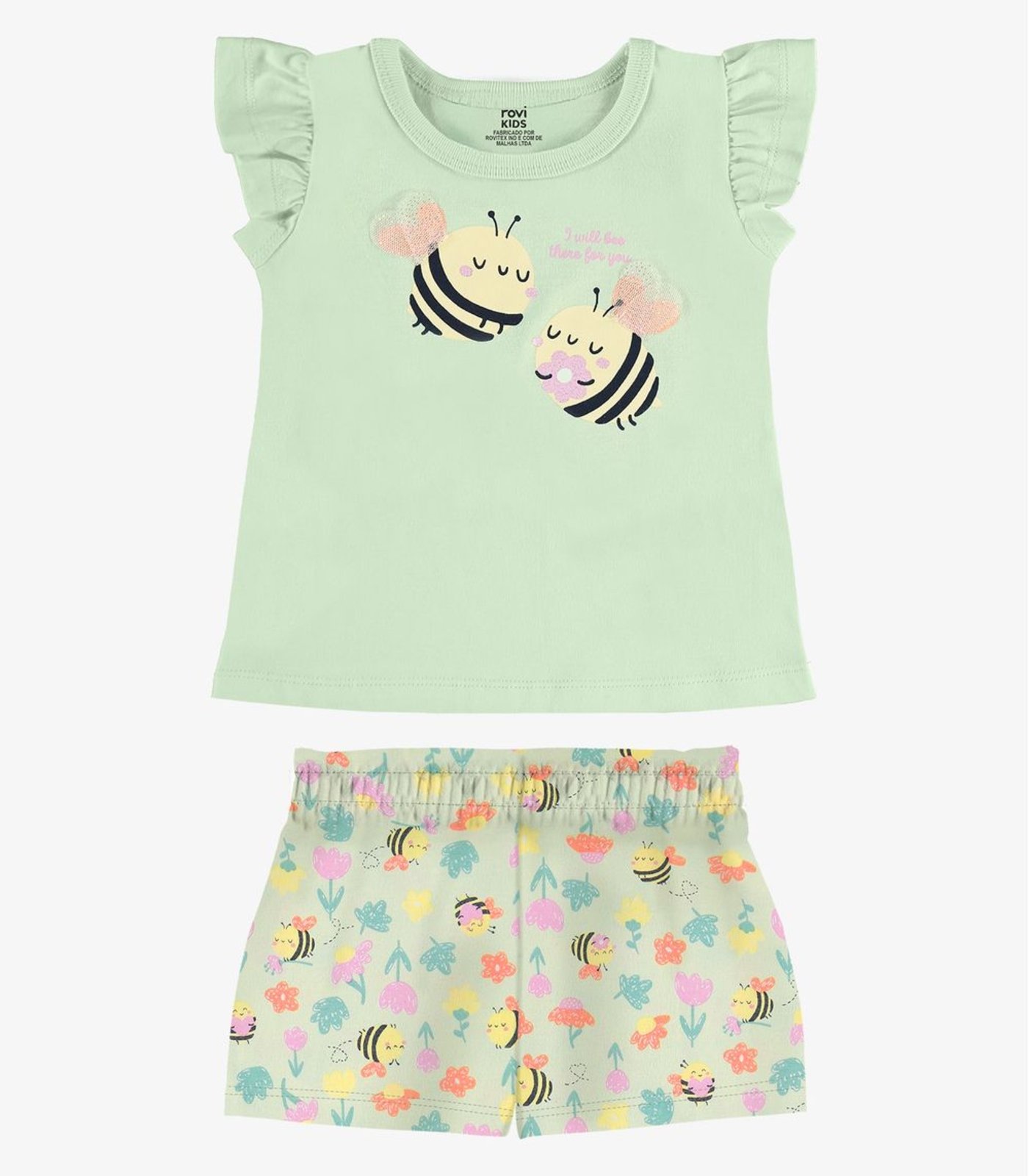 Infantil - Conjunto Blusa Com Shorts Rovi Verde