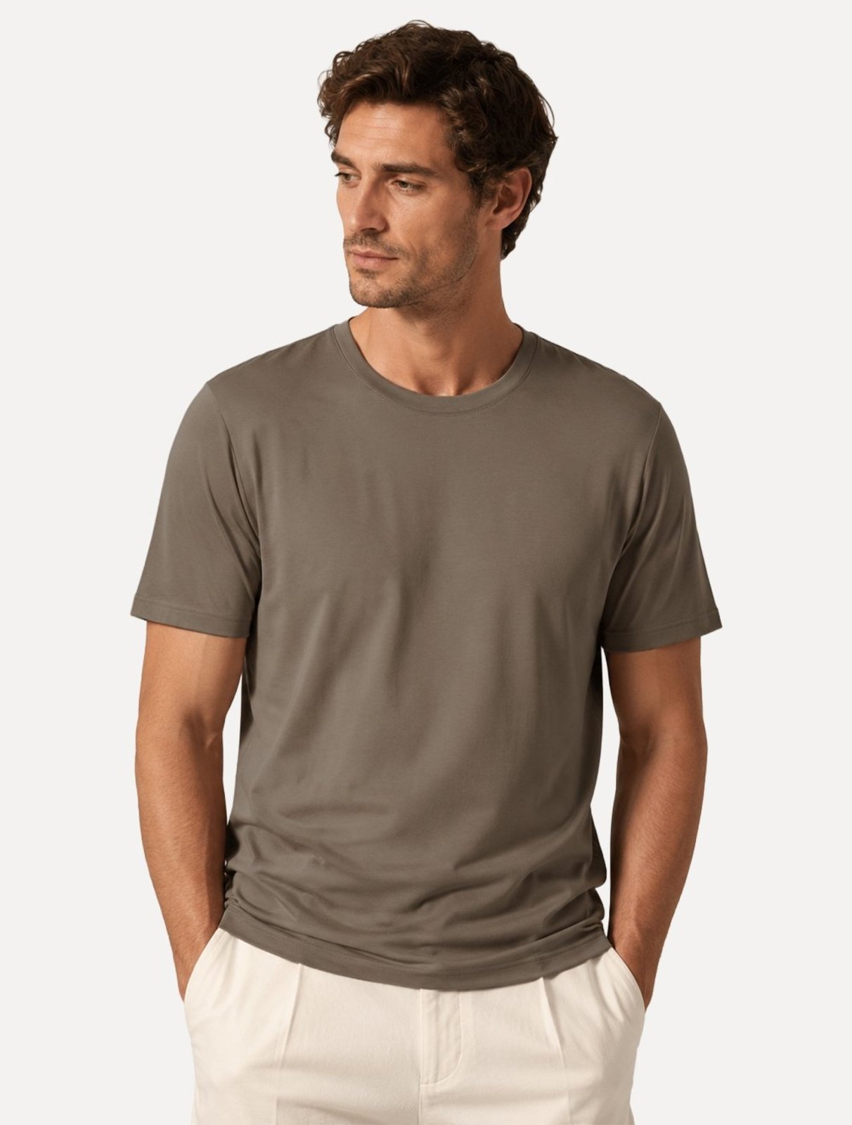 Camiseta K&J Black Travel Pack Tech Modal Marrom Claro
