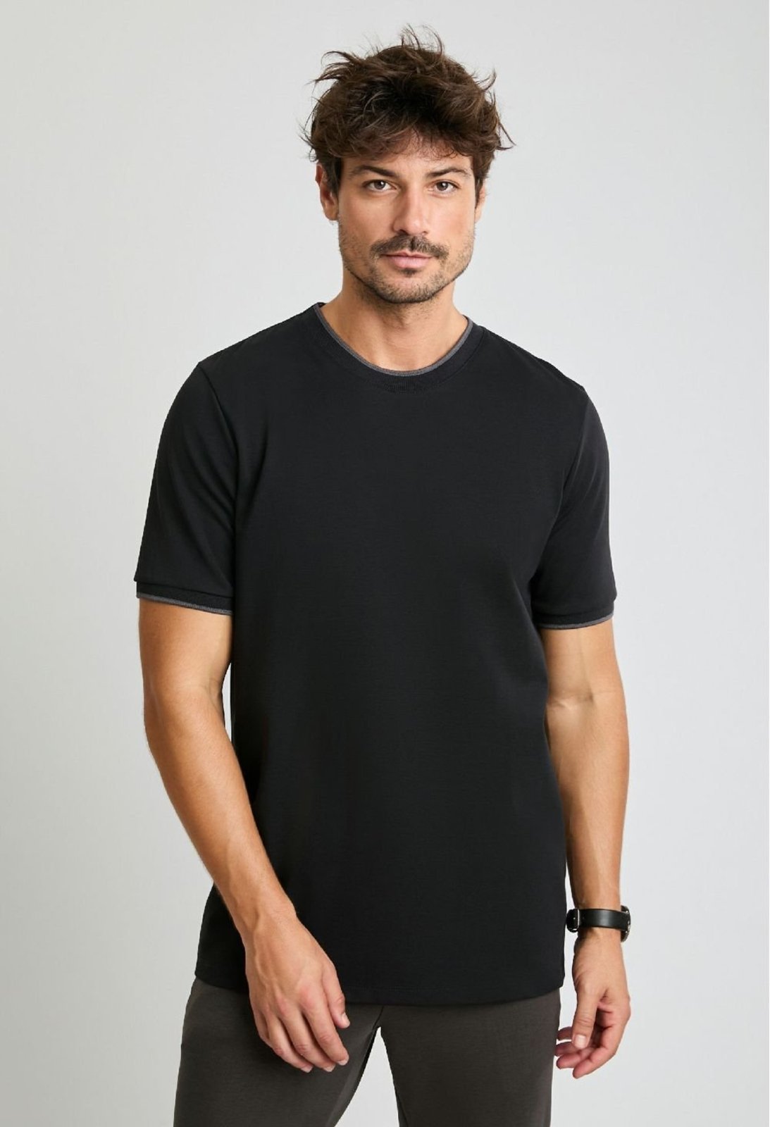Camiseta Docthos Relaxed Fit Manga Curta Texturizada 003 Preto G2