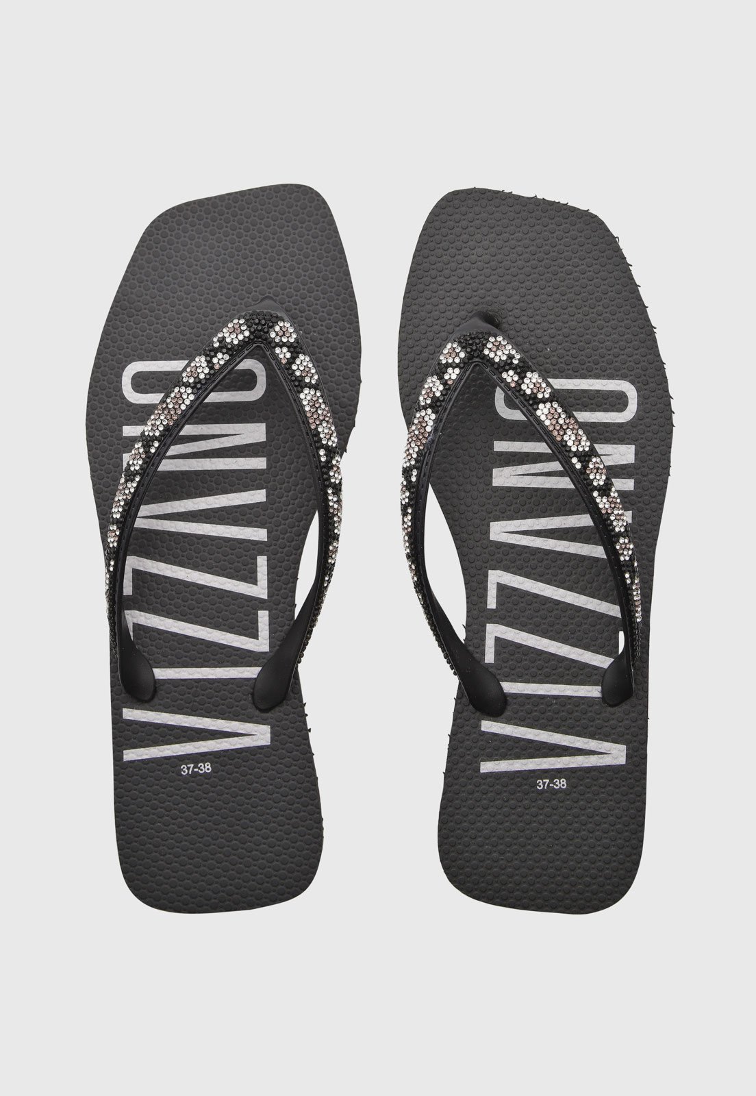 Chinelo Feminino Vizzano Detalhe Brilhante Preto