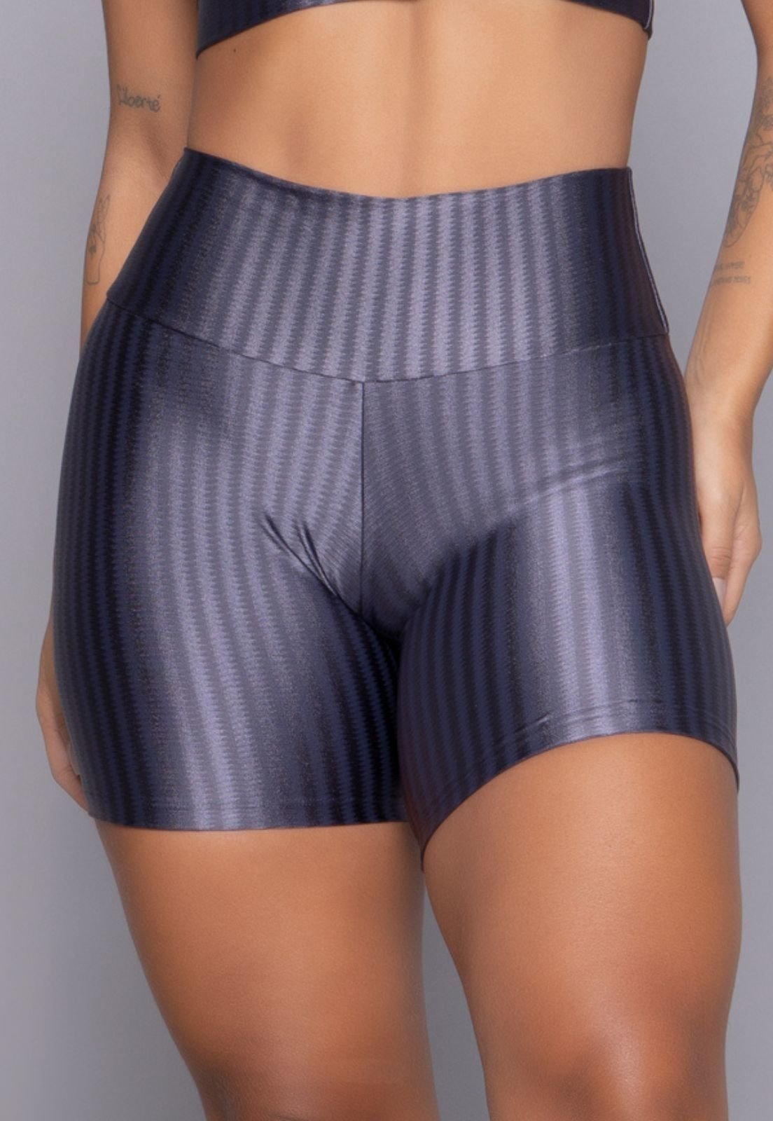Short New Zig Bella Fiore Modas Compressão 3D Fitness Ikat Cinza