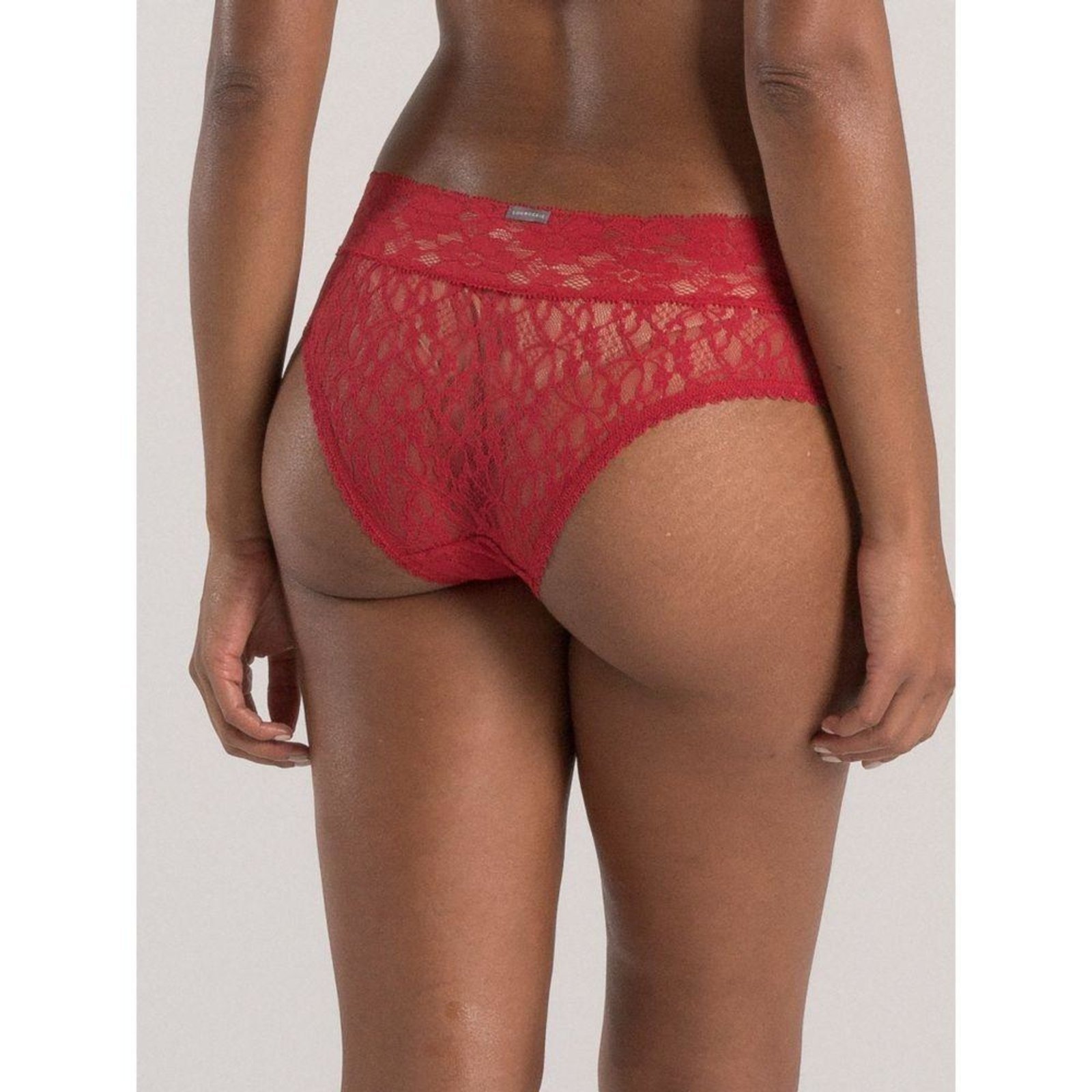 Vista 3 Calcinha Caleçon Renda Sweet Lace Divino Loungerie vermelho Loungerie vermelho
