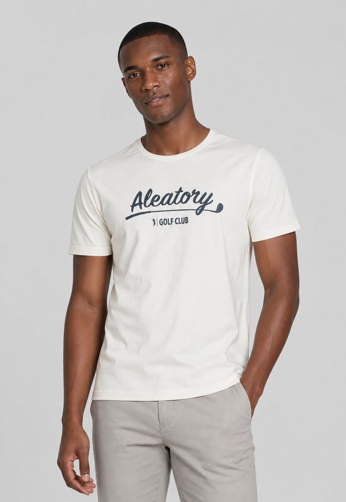 Camiseta Masculina Aleatory Estampa Golf Club Branca