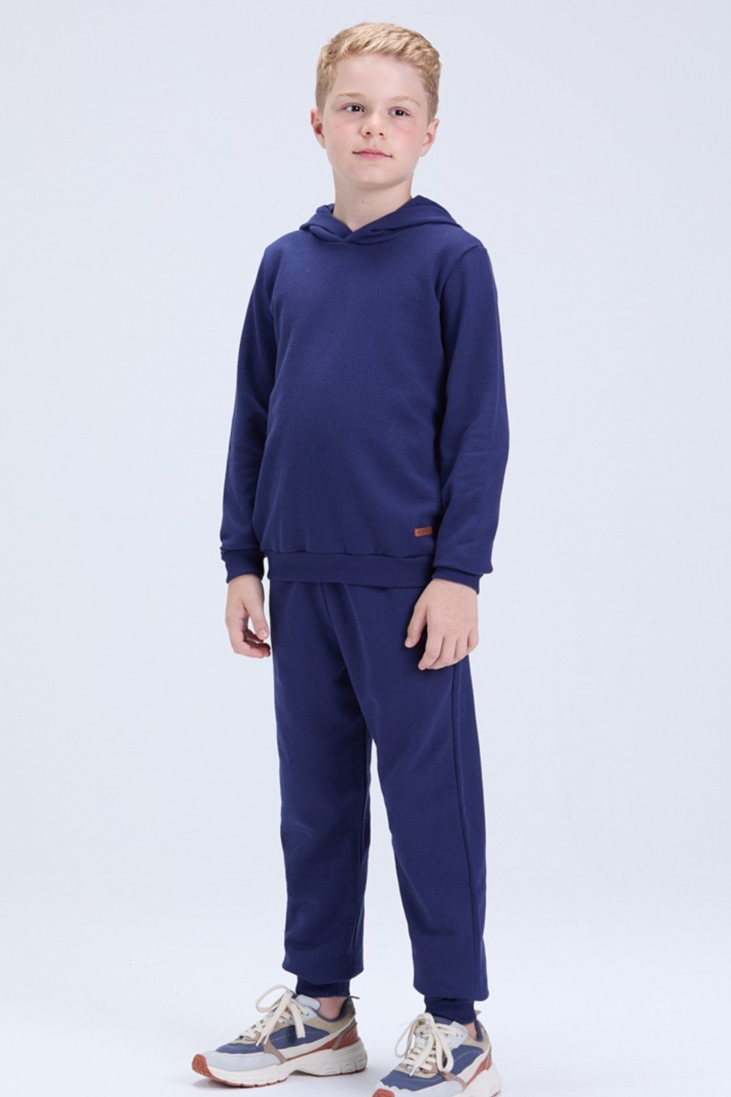 Infantil - Conjunto de Inverno Masculino Moletom Básico com Capuz