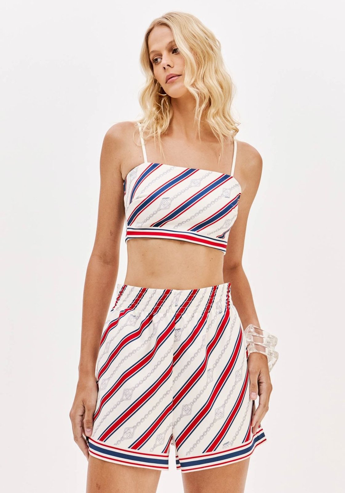 Top Cropped De Alça Estampado Sport Easy