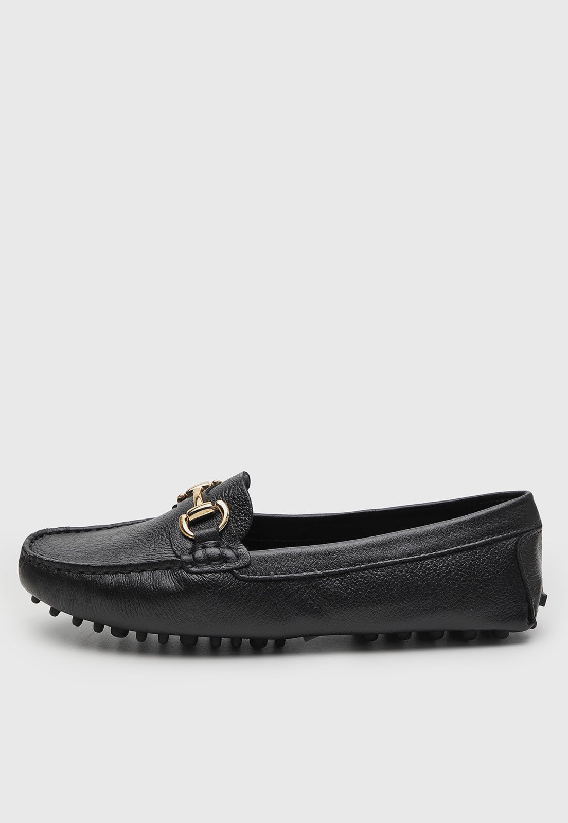 Mocassim Feminino Arezzo Fivela Preto