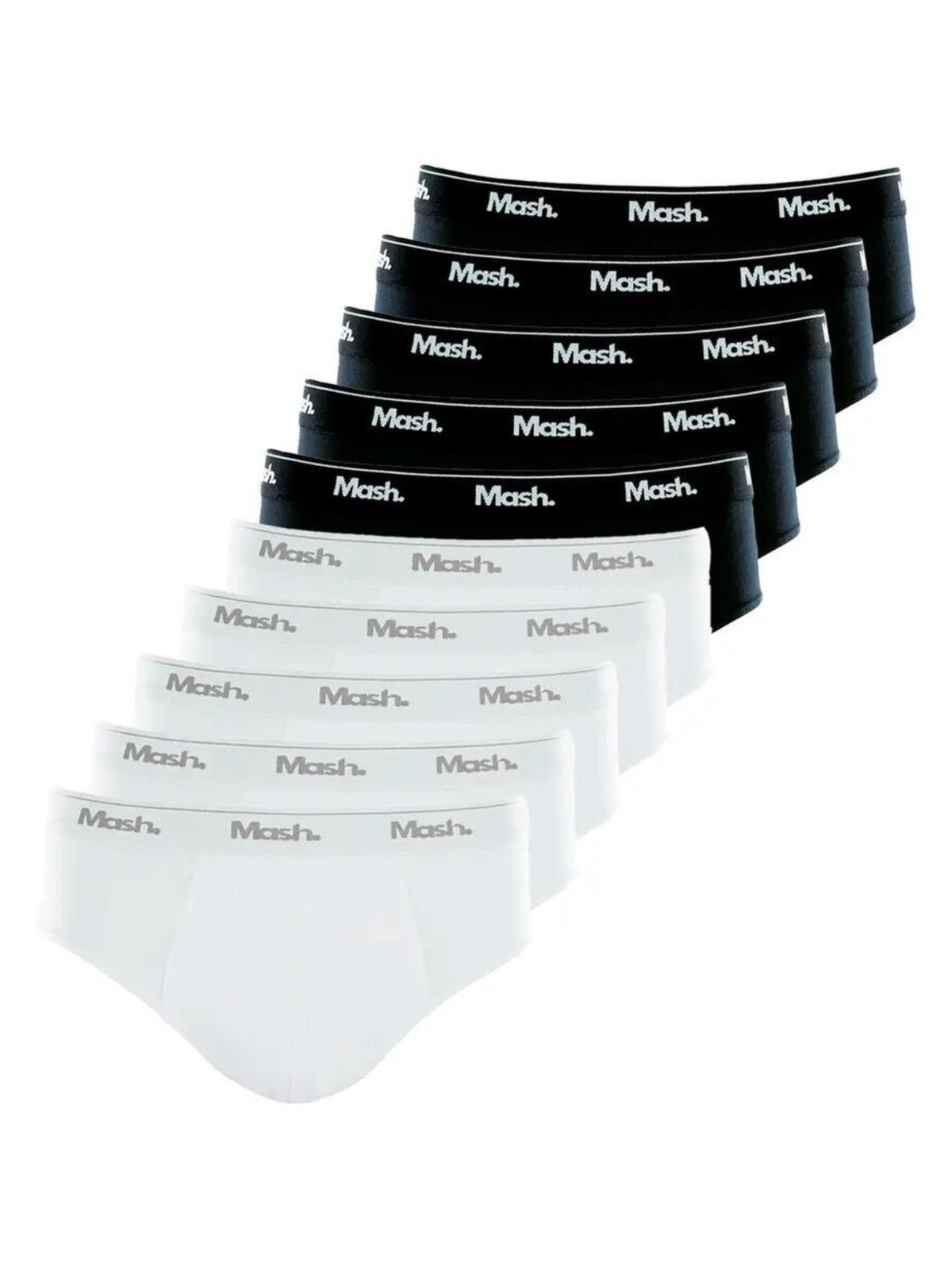 Kit com 10 Cuecas Slip Mash 073.58 Branco