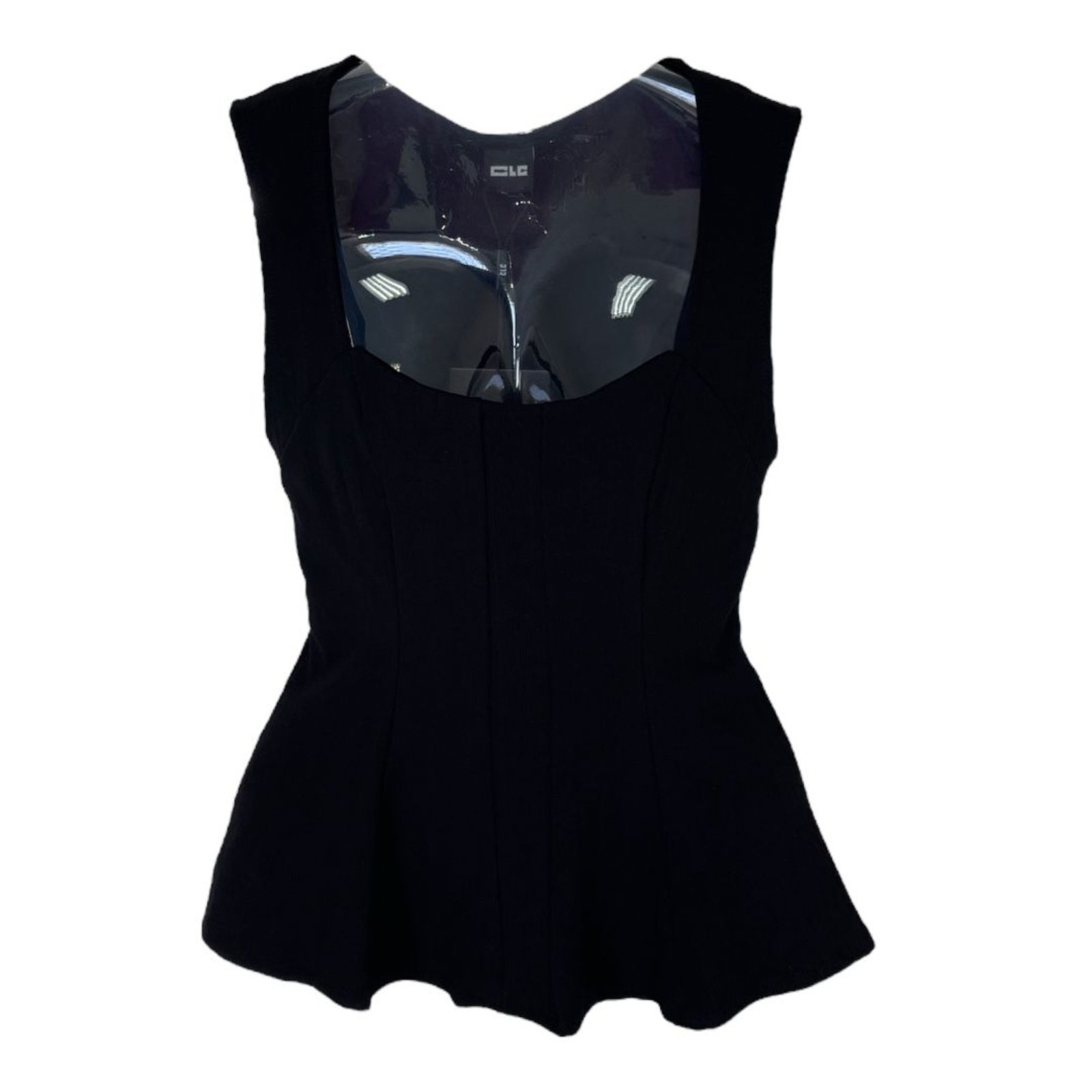 Vista 2 Blusa Peplum de Malha Canelada Colcci CLC preto Colcci CLC preto