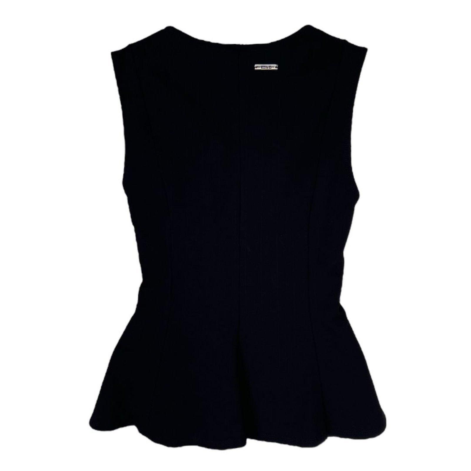 Vista 3 Blusa Peplum de Malha Canelada Colcci CLC preto Colcci CLC preto